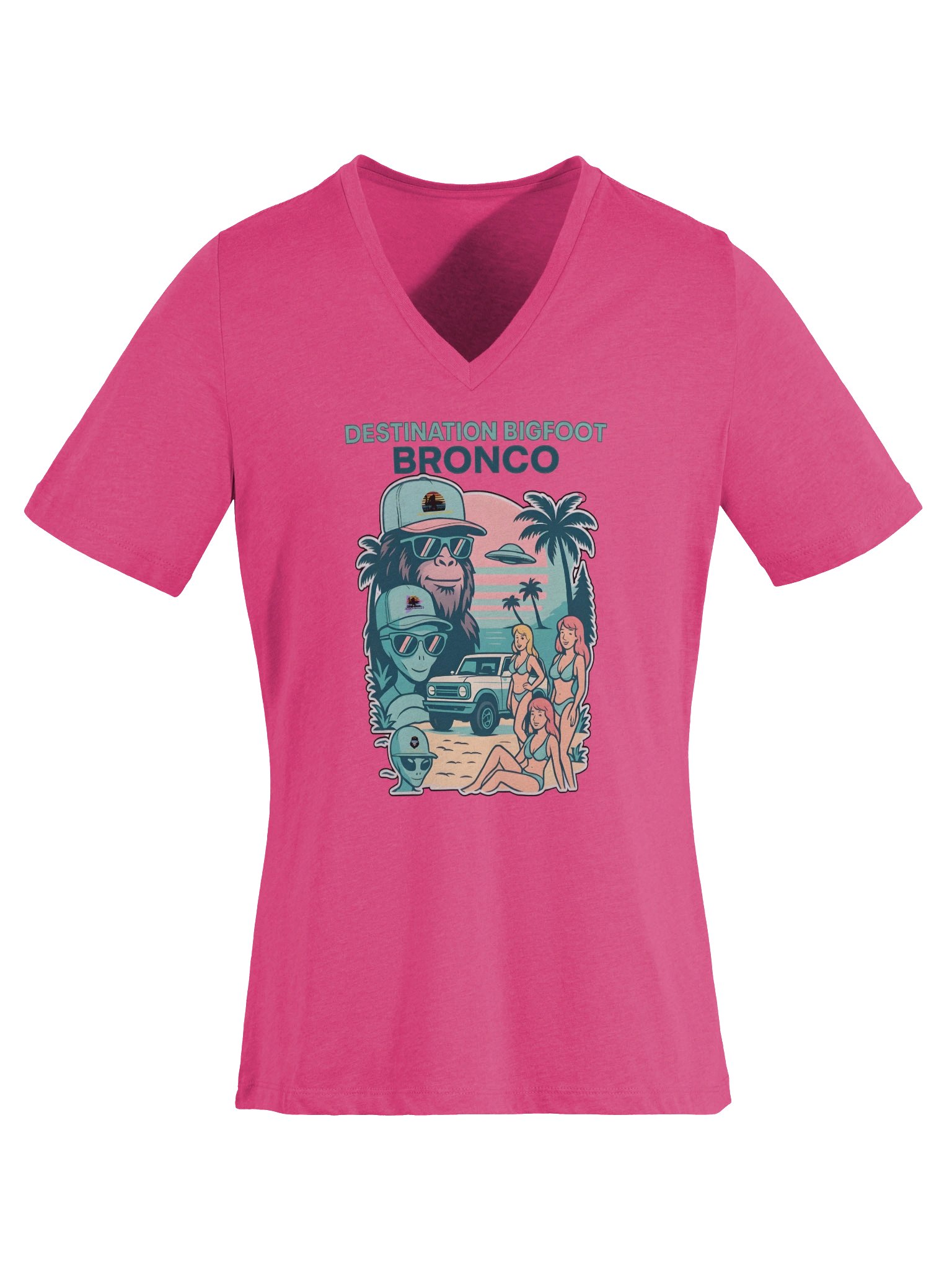 Destination Bigfoot Bronco Legends Of Sunset Best Friends Bella+Canvas Women's Relaxed V-Neck T-Shirt (Multiple Colors Available) product image (47)