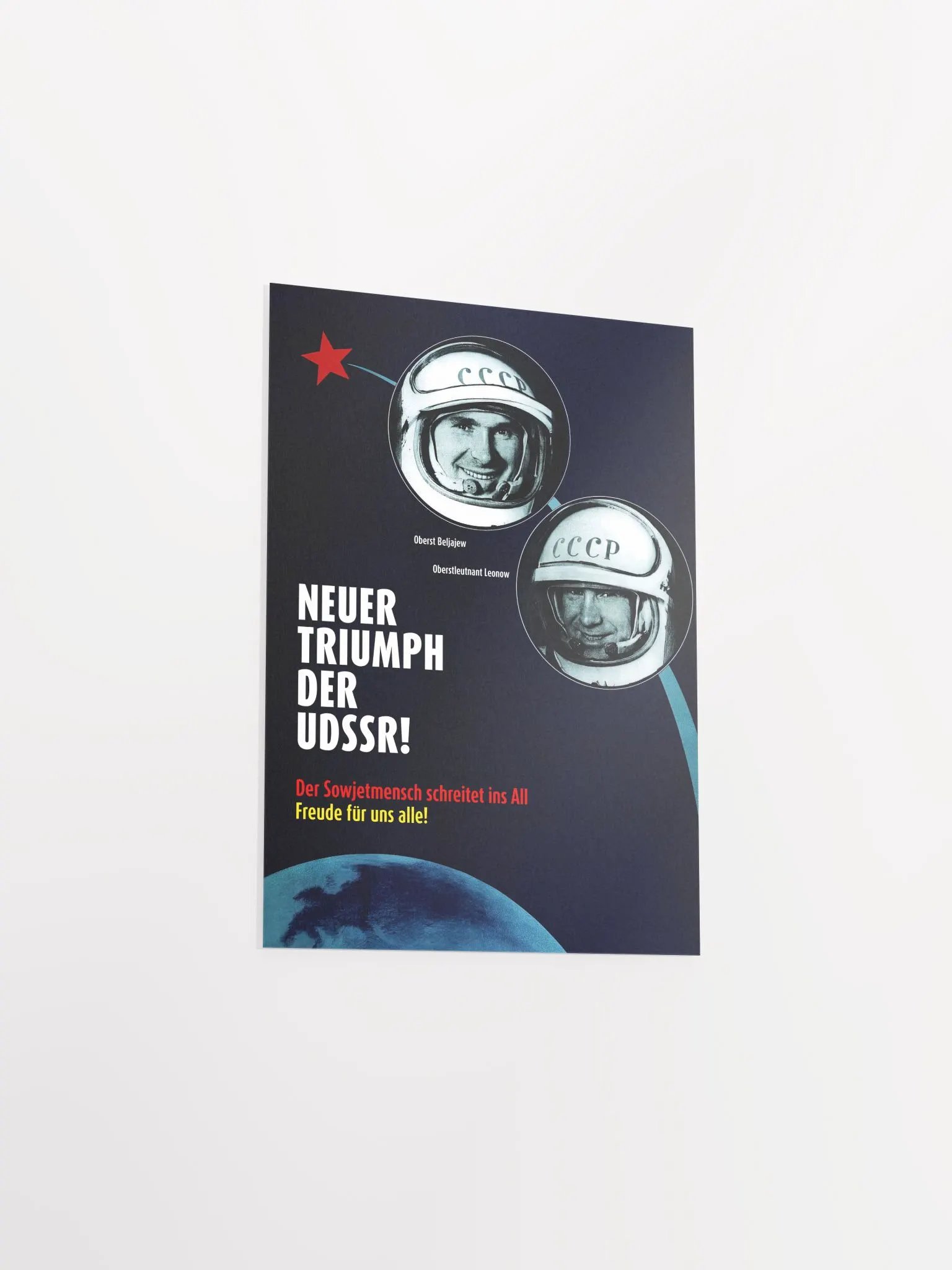 Neuer Triumph Der UDSSR!, GDR/USSR 1965 — Soviet vintage space art poster, soviet retro poster product image (7)