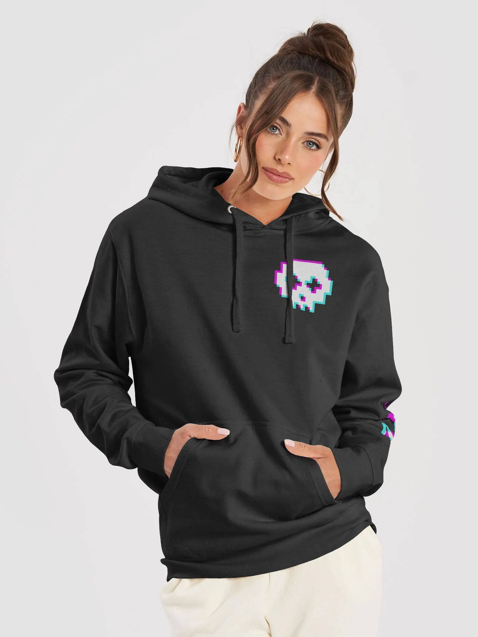 HakSTL Retro Skull Pullover Hoodie (Independent Trading Co.) product image (5)