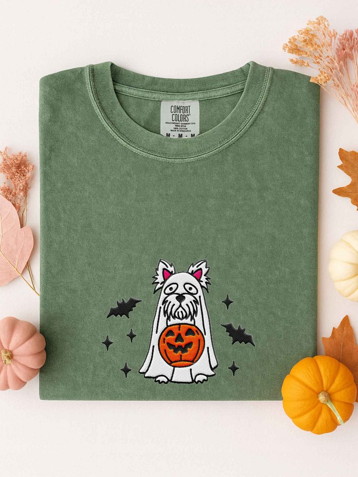 Halloween West Highland White Terrier(Westie) Embroidered T-Shirt product image (1)