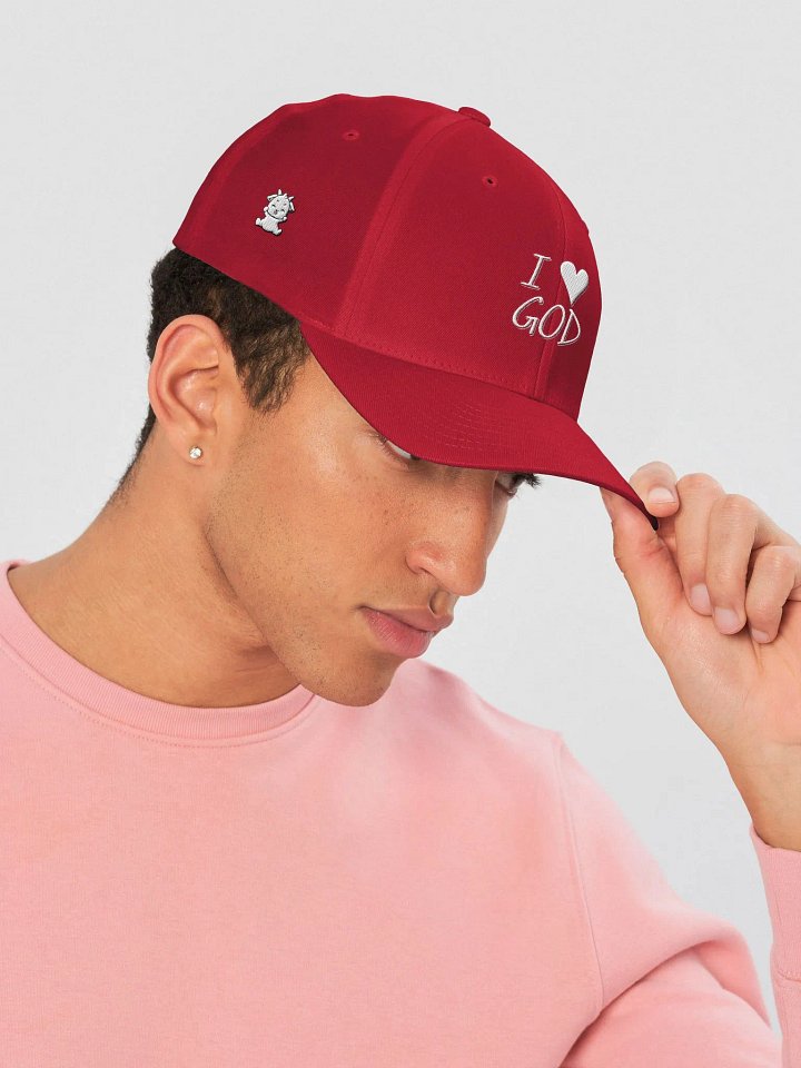 ILOVE GOD + 3 LOGOS Structured Fitted Cap product image (1)