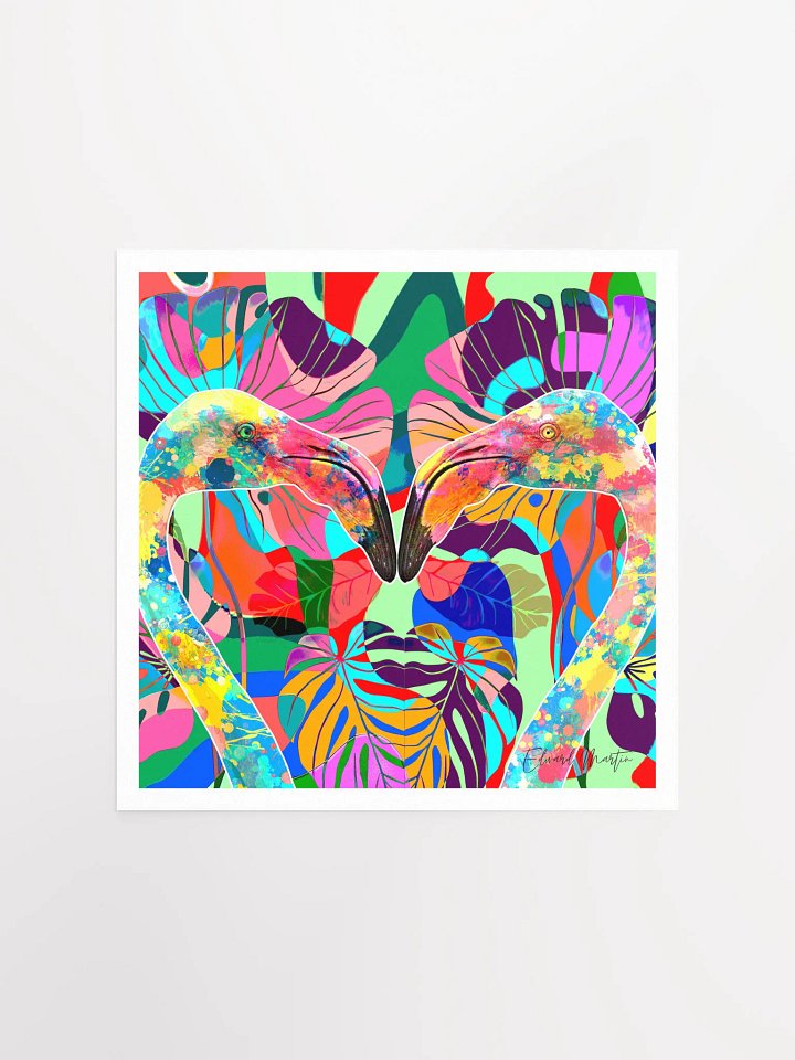 'Avian Devotion' by Edward Martin : Vibrant Flamingo Splatter Poster product image (2)