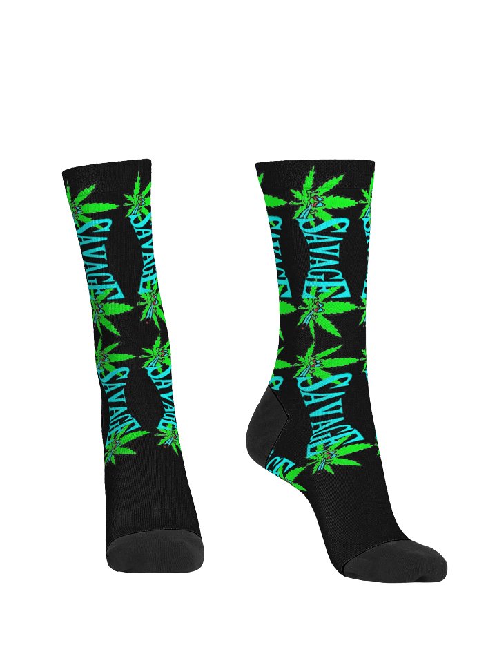Savage Leaf Design Crew Socks product image (2)