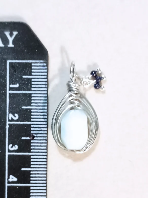 Handmade Aquamarine Pendant | Sparkly Dangly Bits! Silver-Tone | "Ethereal Sky" product image (5)