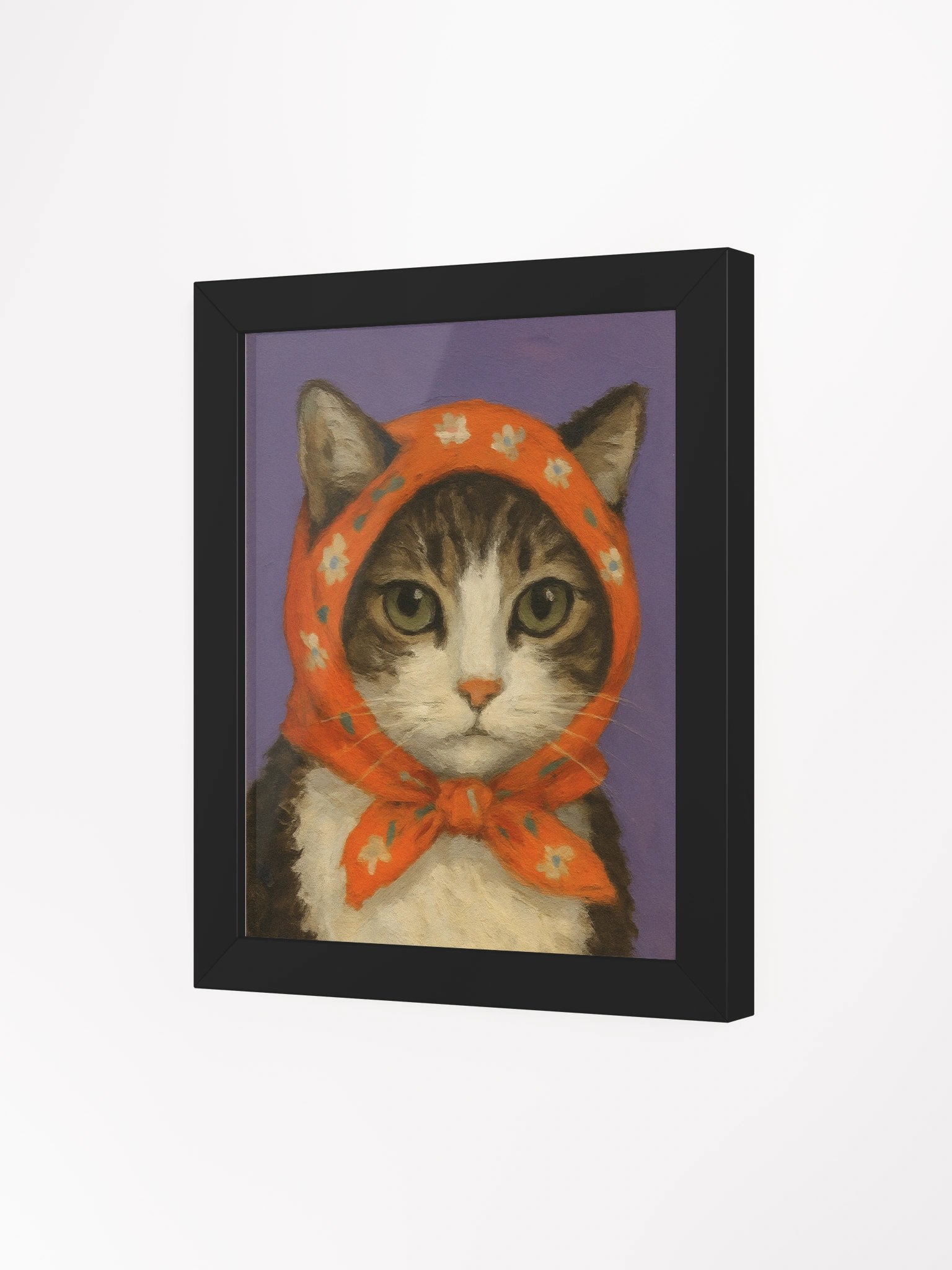Framed Print - Babushka Cat Portrait 'Daisy' product image (3)