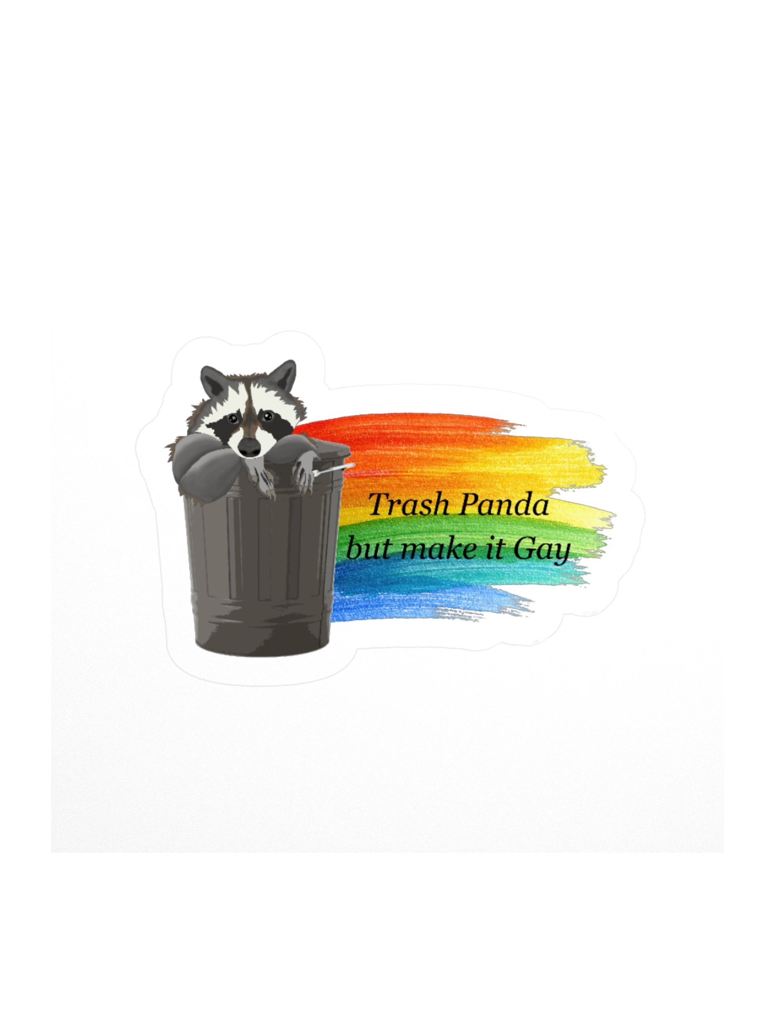 Gay Trash Panda Kiss Cut Sticker product image (1)