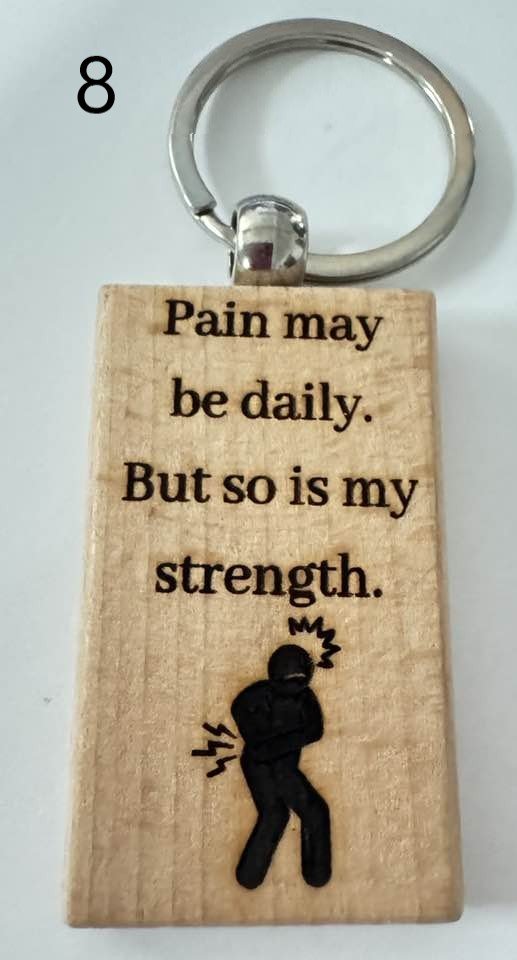 Wooden Engraved Illness Awareness Keychains | Chronic Pain, Cancer, & More (6) product image (8)
