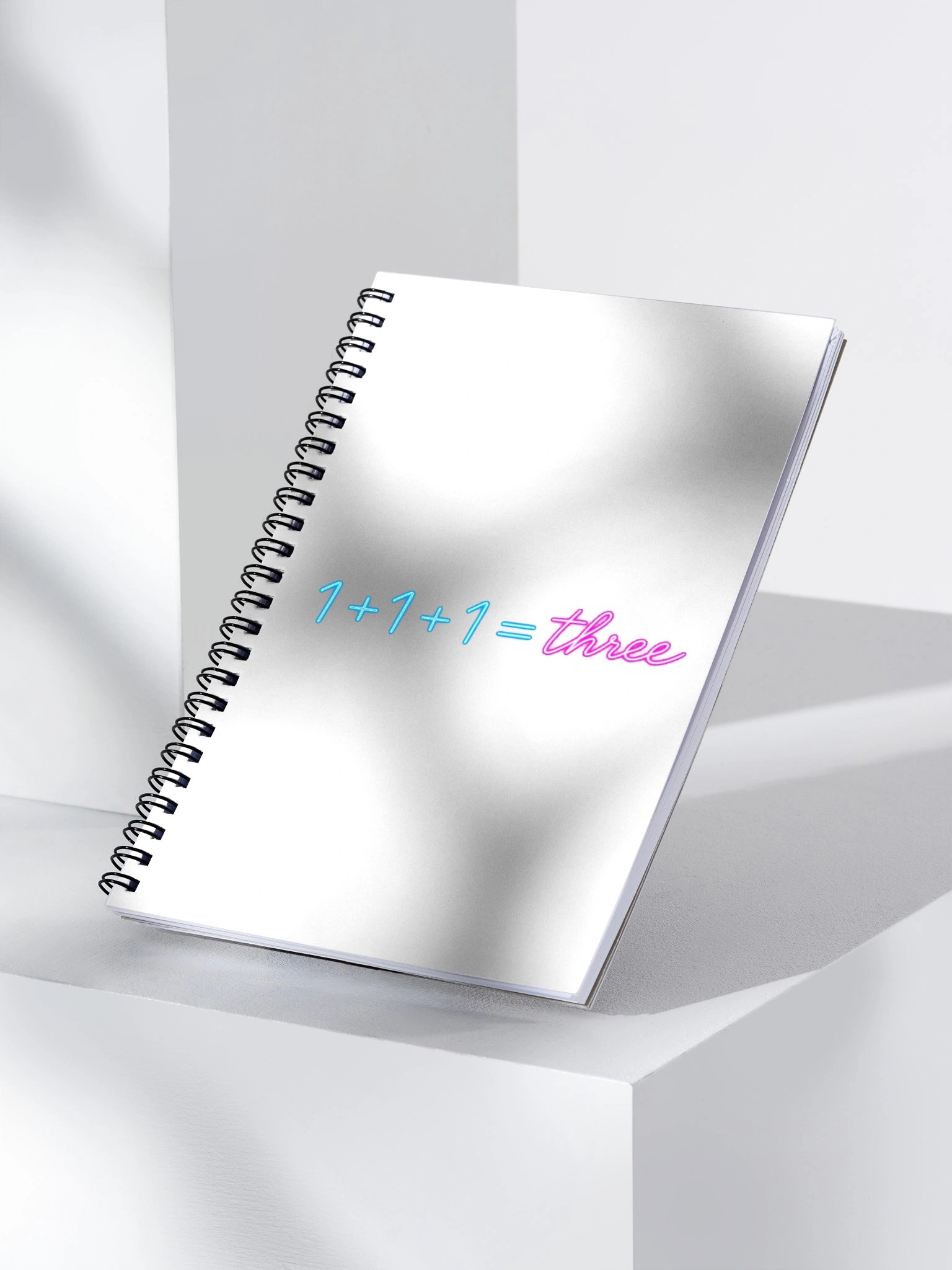“1 + 1 + 1 = Three” Neon Notepad product image (3)