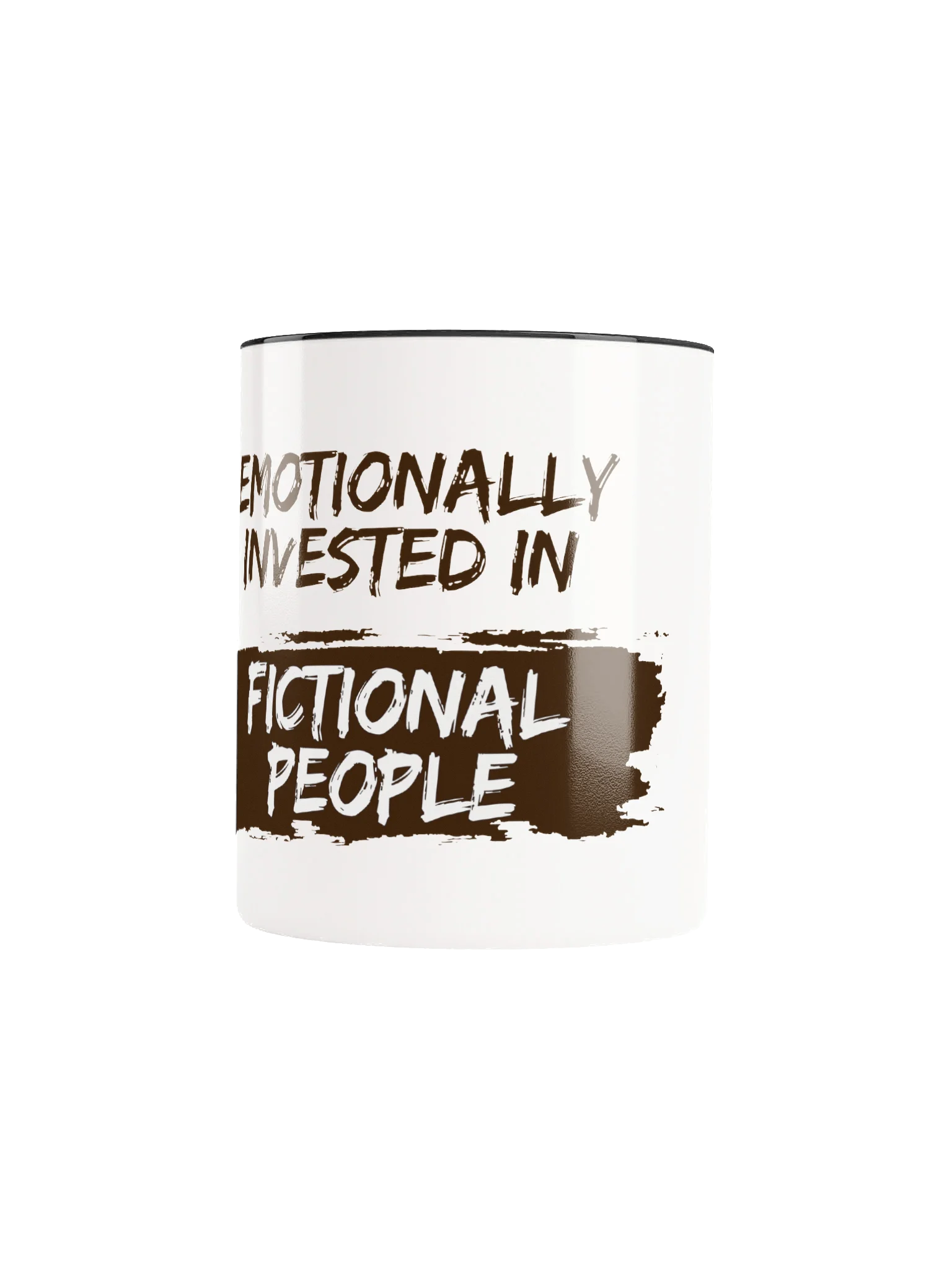 Emotionally Invested in Fictional People - Black & White Glossy Mug product image (5)