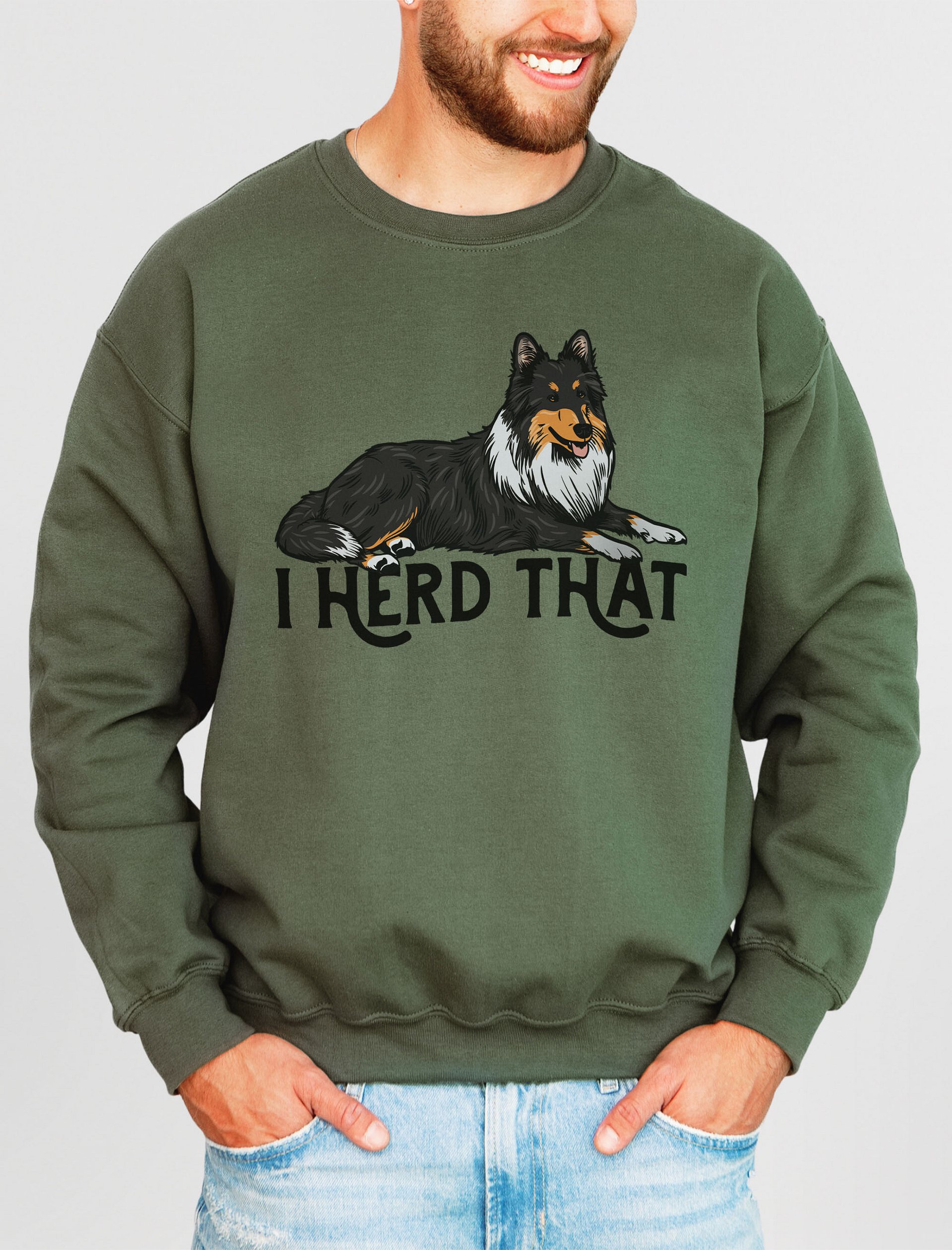 I Herd That Sweatshirt of a Shetland Sheepdog (Tricolor) | Funny T-Shirt for Sheltie Paw-rents product image (2)