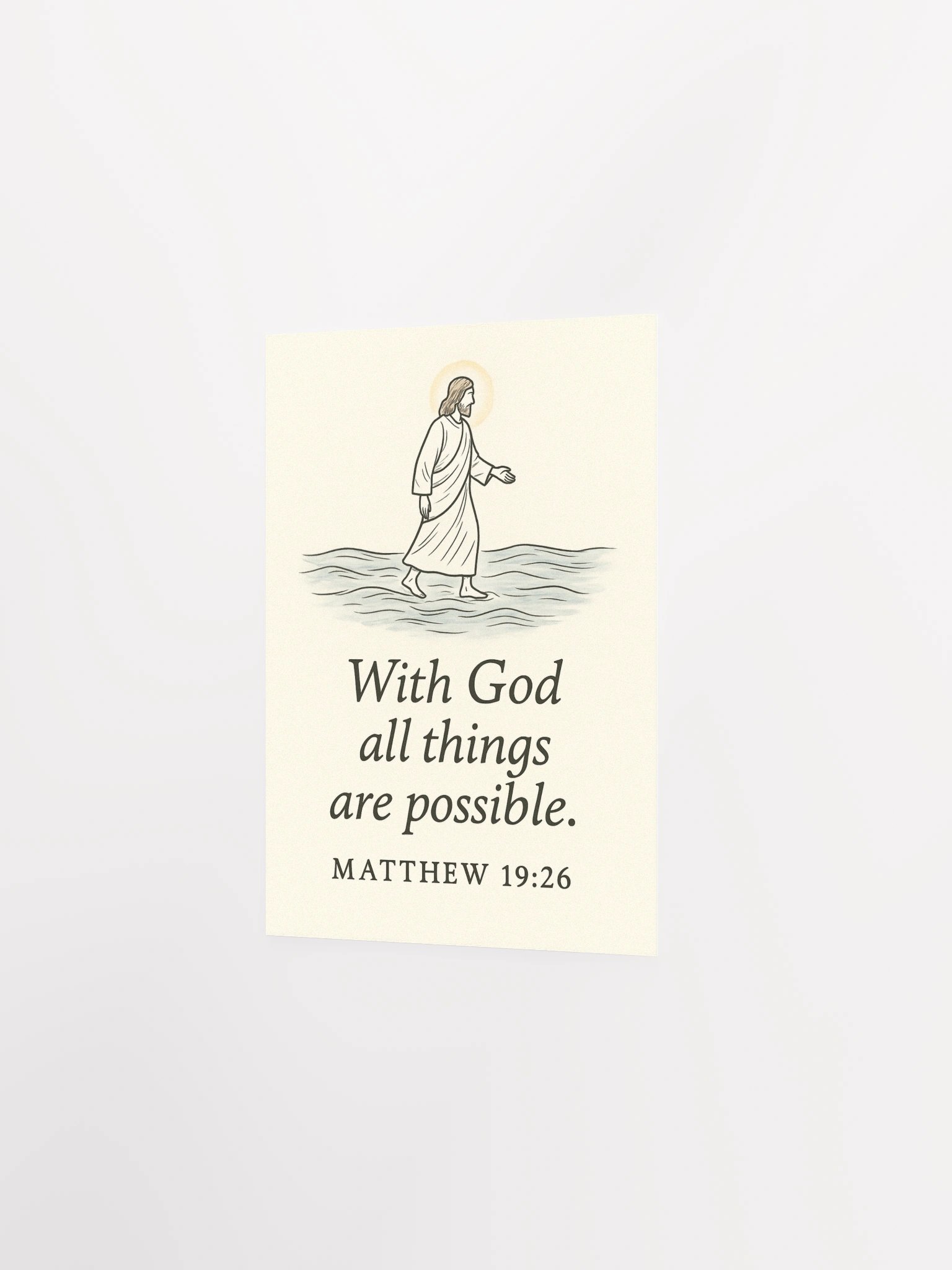 Matthew 19:26 Christian Poster – With God All Things Are Possible Scripture Wall Art product image (2)