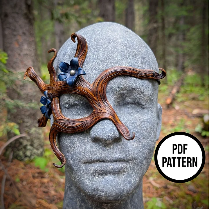 Woodland Half Mask - PDF Pattern for Leathercraft product image (1)