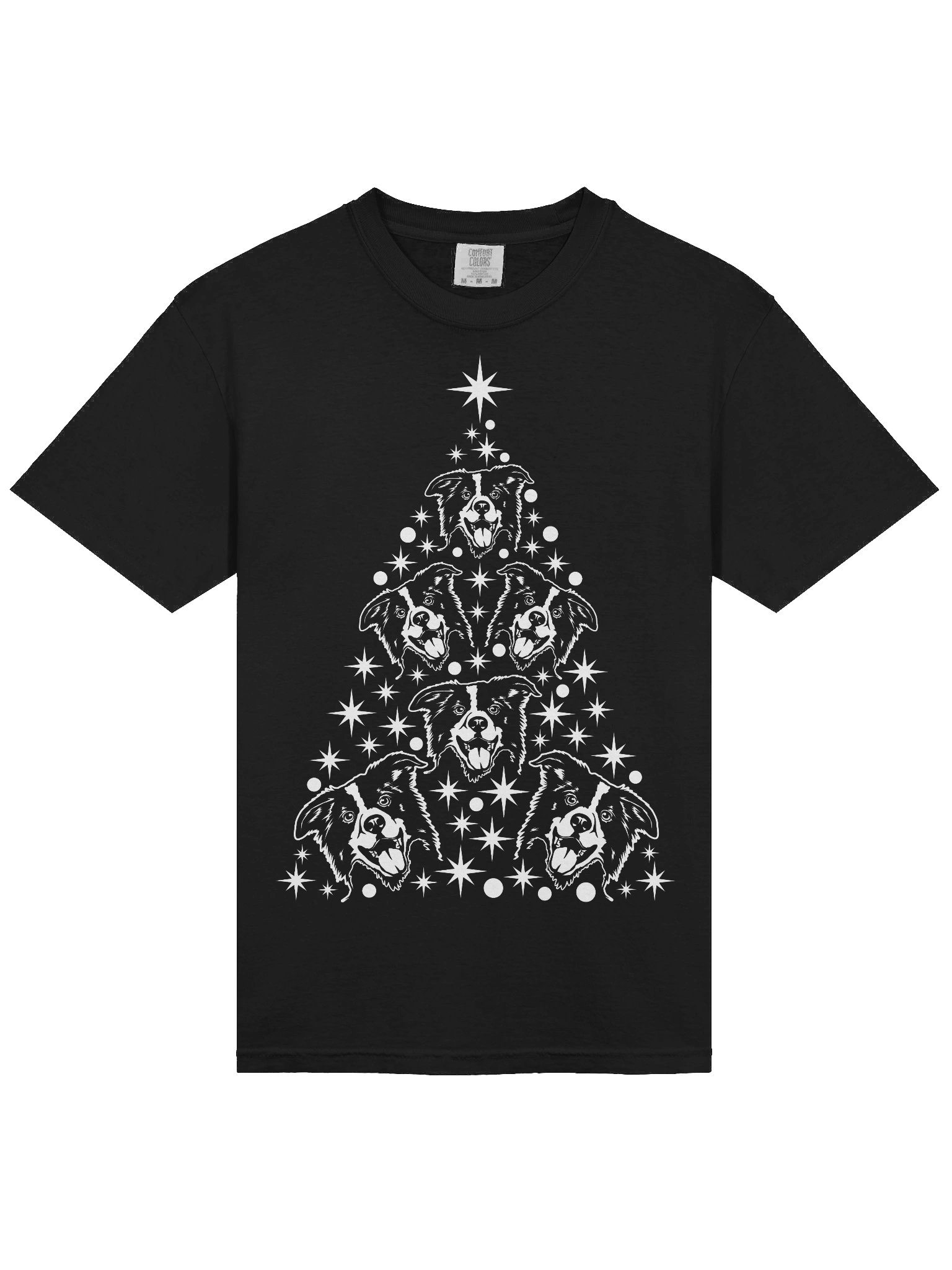 Border Collie Christmas Tree T-Shirt product image (5)