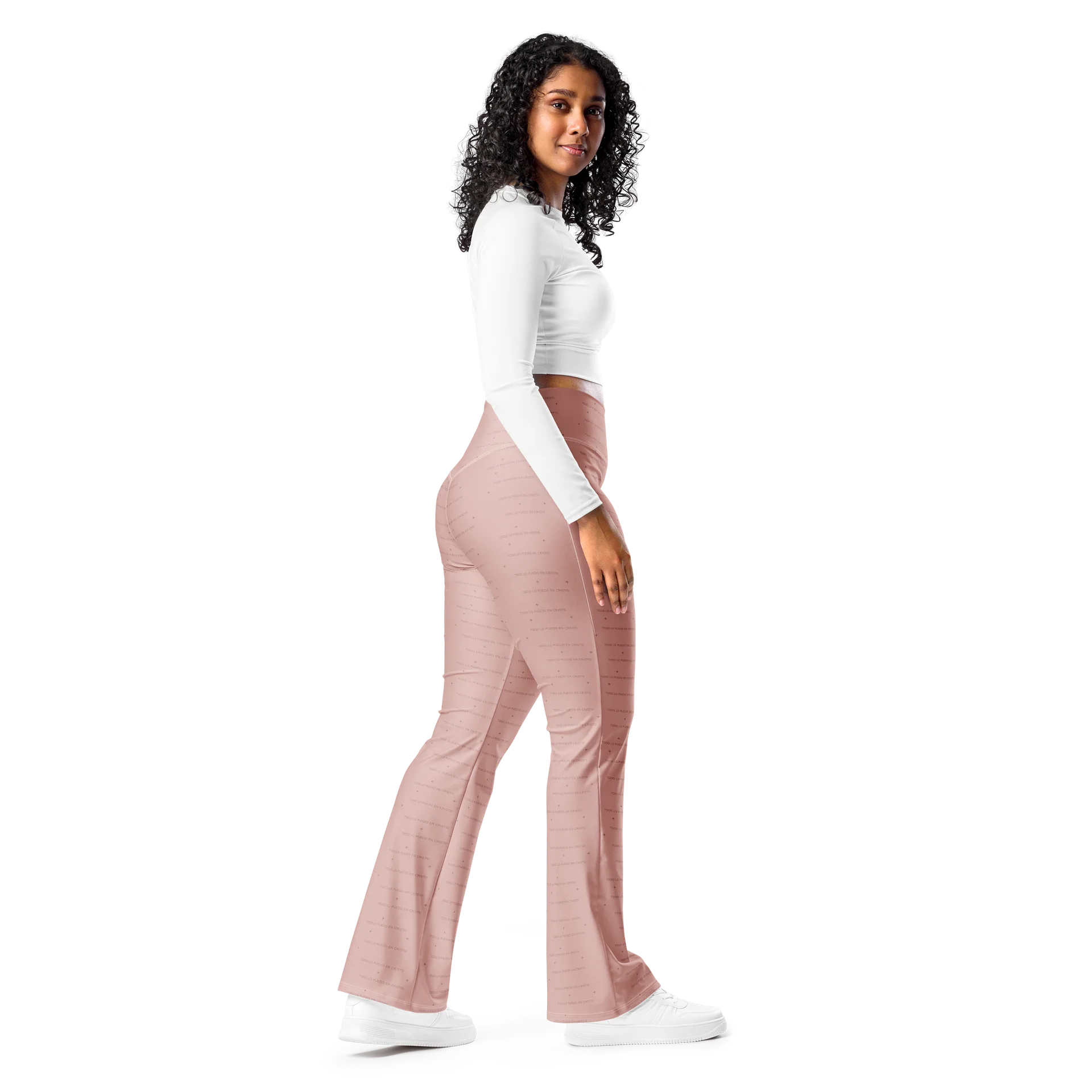 Flare Leggings — Women Who Lift (Blush Pink) product image (11)