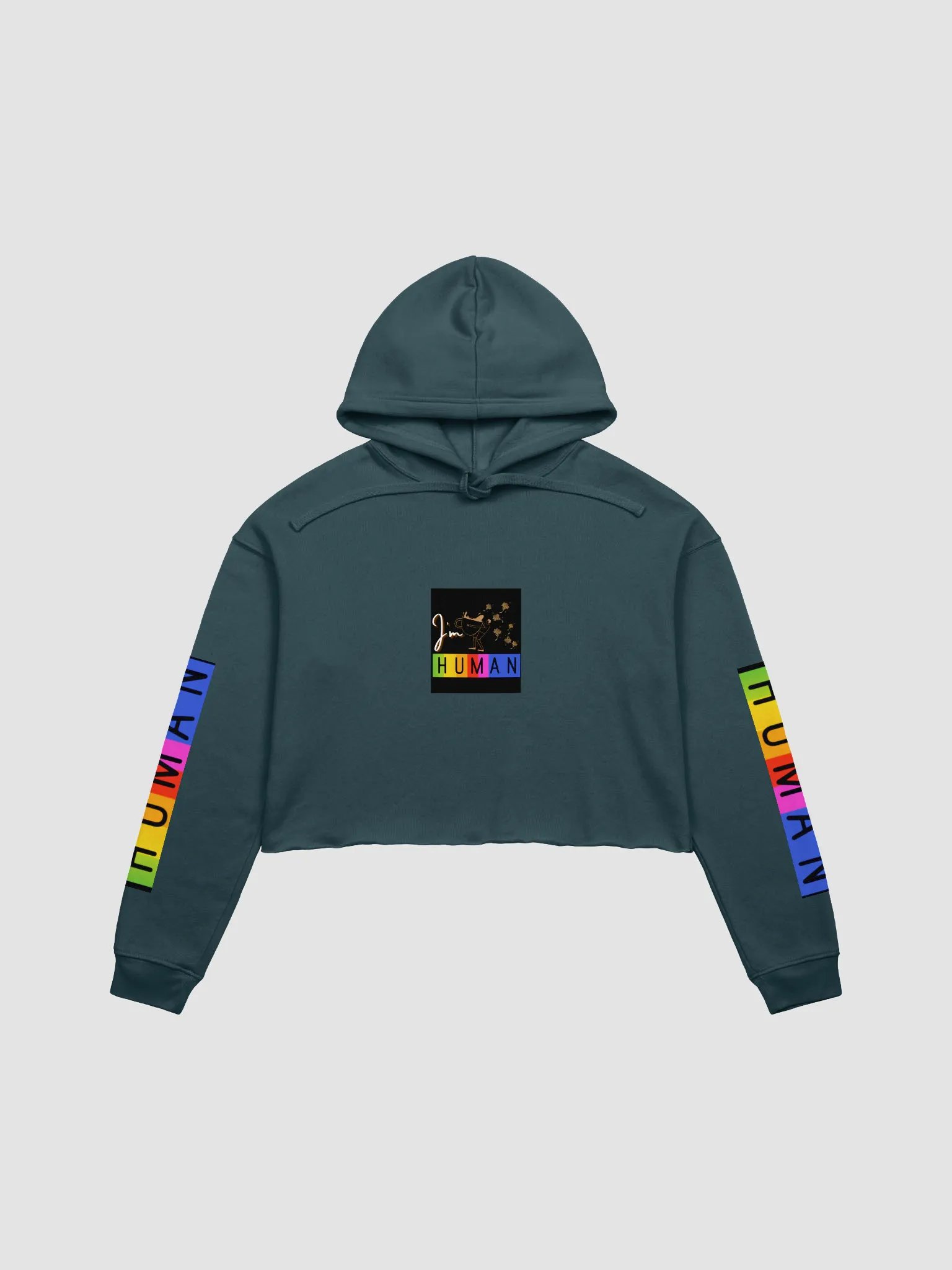 I'm Human: Funny Coffee Chaos Fleece Crop Hoodie product image (1)