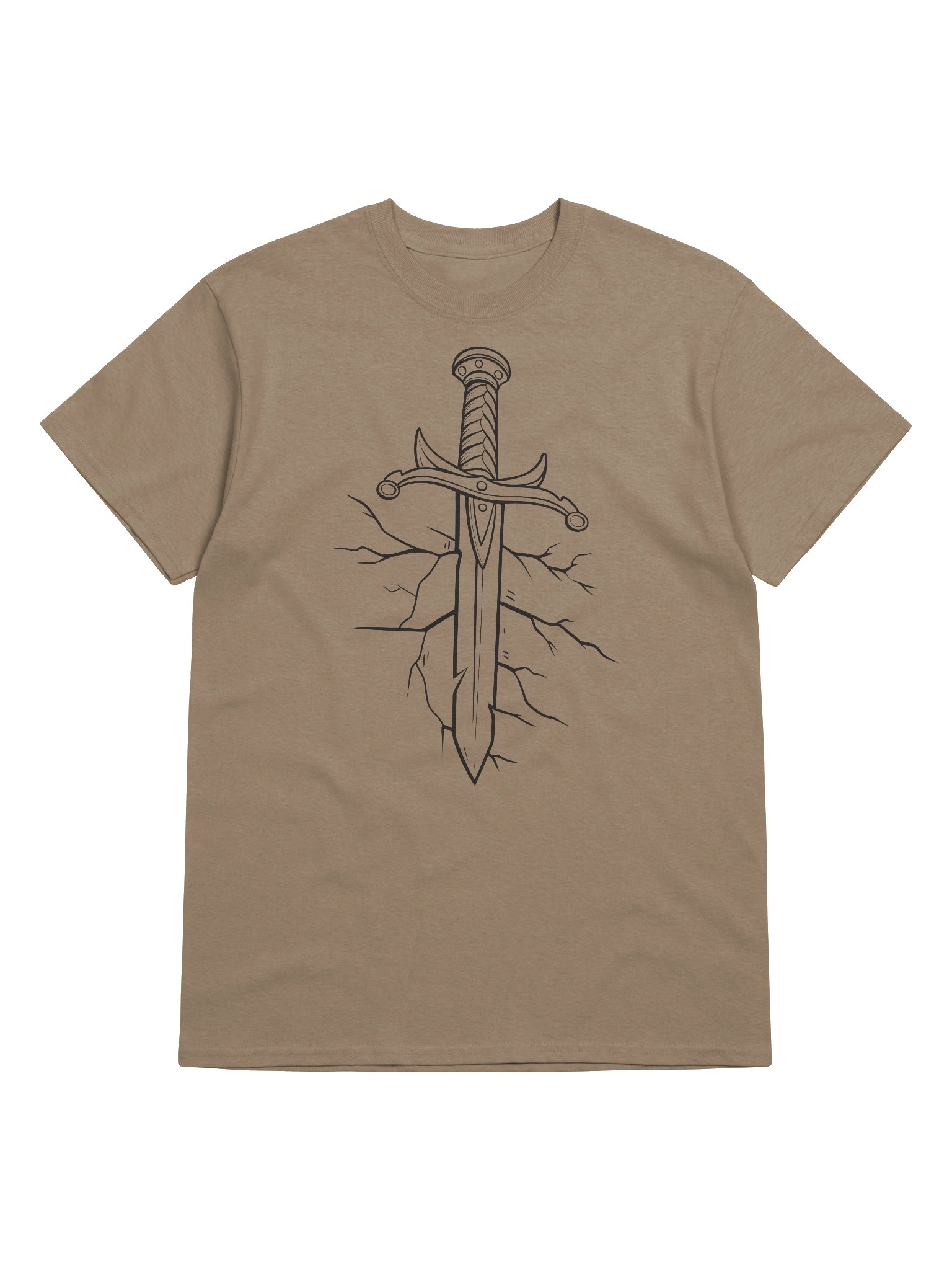 Shattered Ground Sword — Line Art Warrior T-Shirt product image (5)