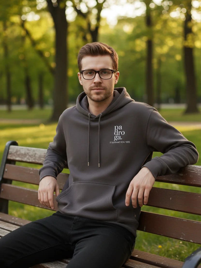 padroga. vintage black hoodie vertical logo product image (10)