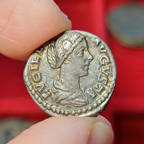 This beautifully toned Denarius features the portrait of Empress Lucilla.

Behind that elegant portrait lies a grim story. Lu...