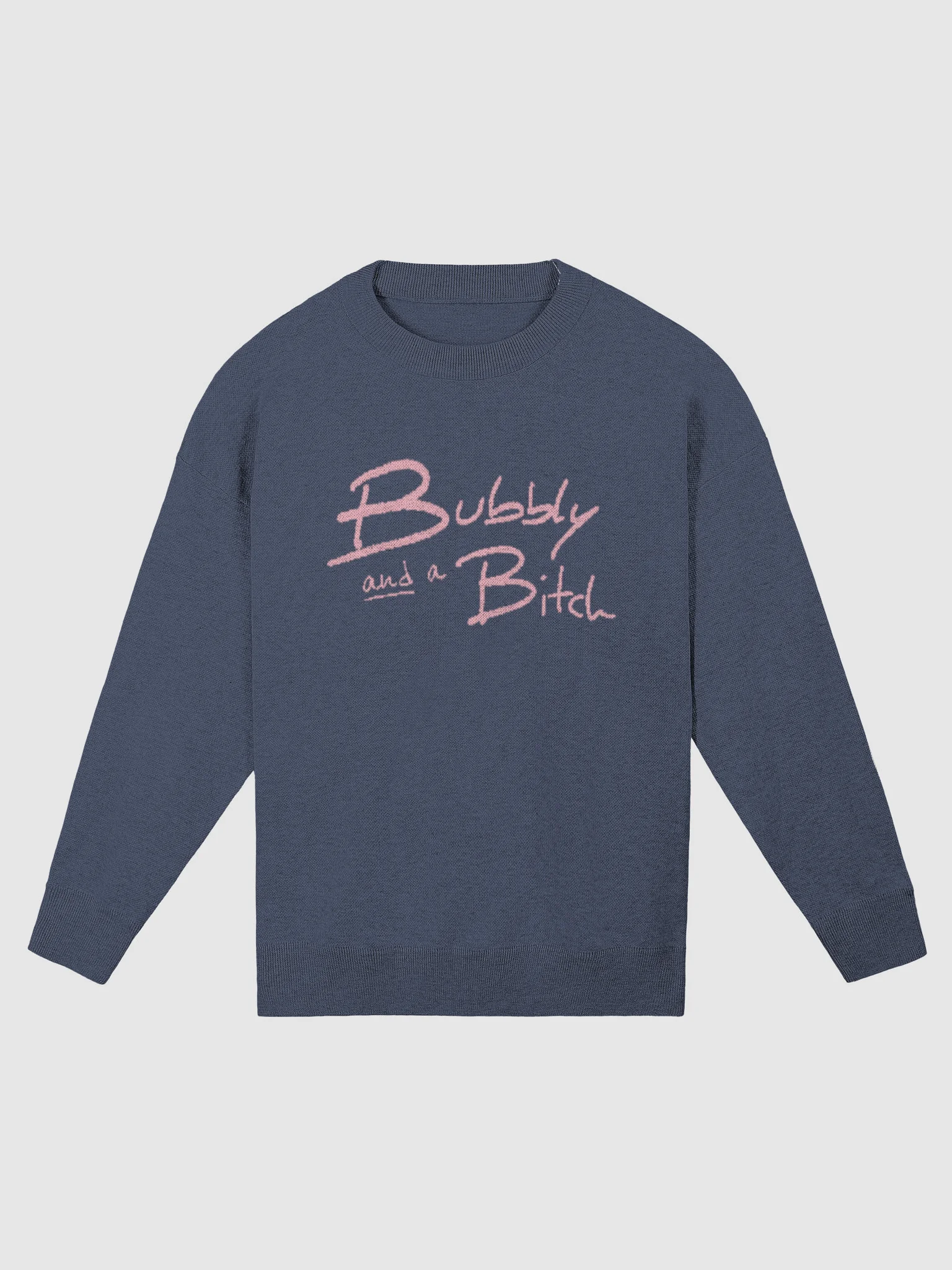 Bubbly and a B*tch (navy and pink) knitwear crewneck product image (1)