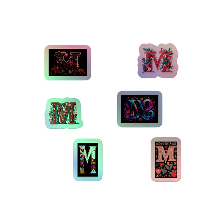 All M's Valentine’s Monogram Holo Sticker Pack product image (2)