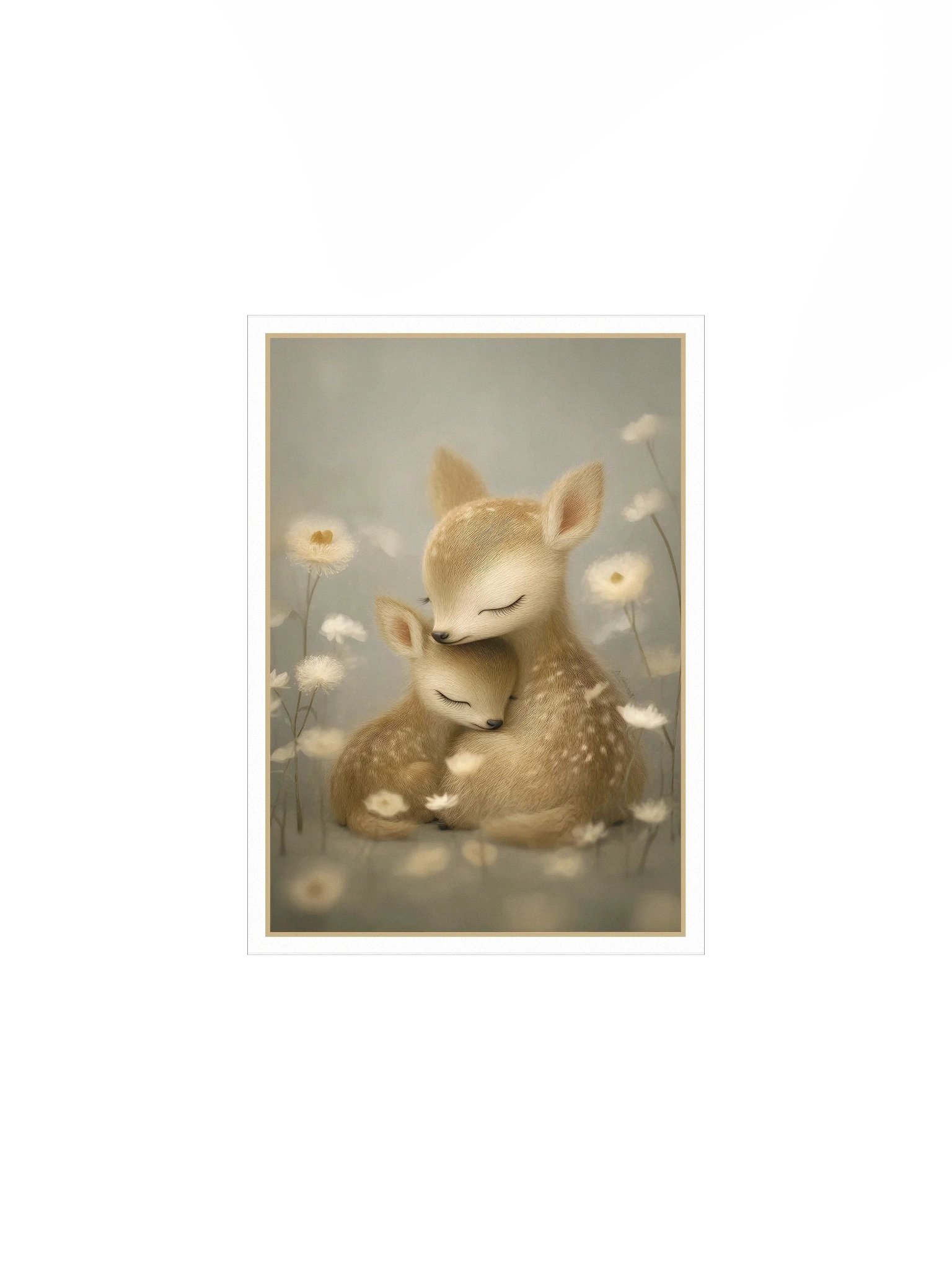 Mommy and Baby Deer With Wildflowers product image (3)