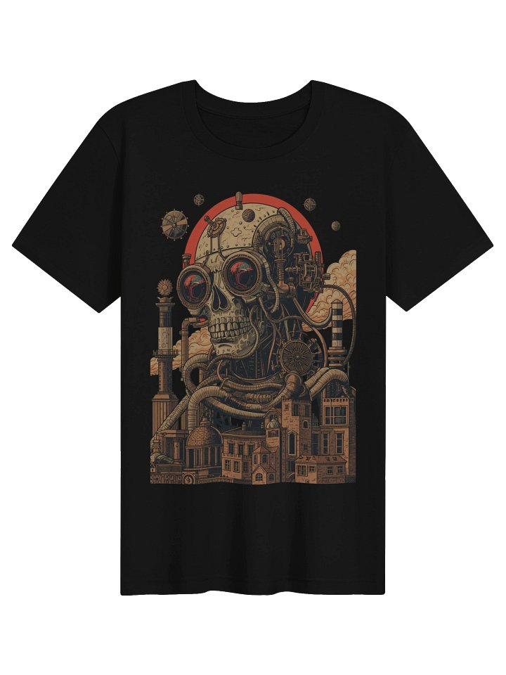 Mechanical Skull Future City Lightweight T-Shirt product image (1)