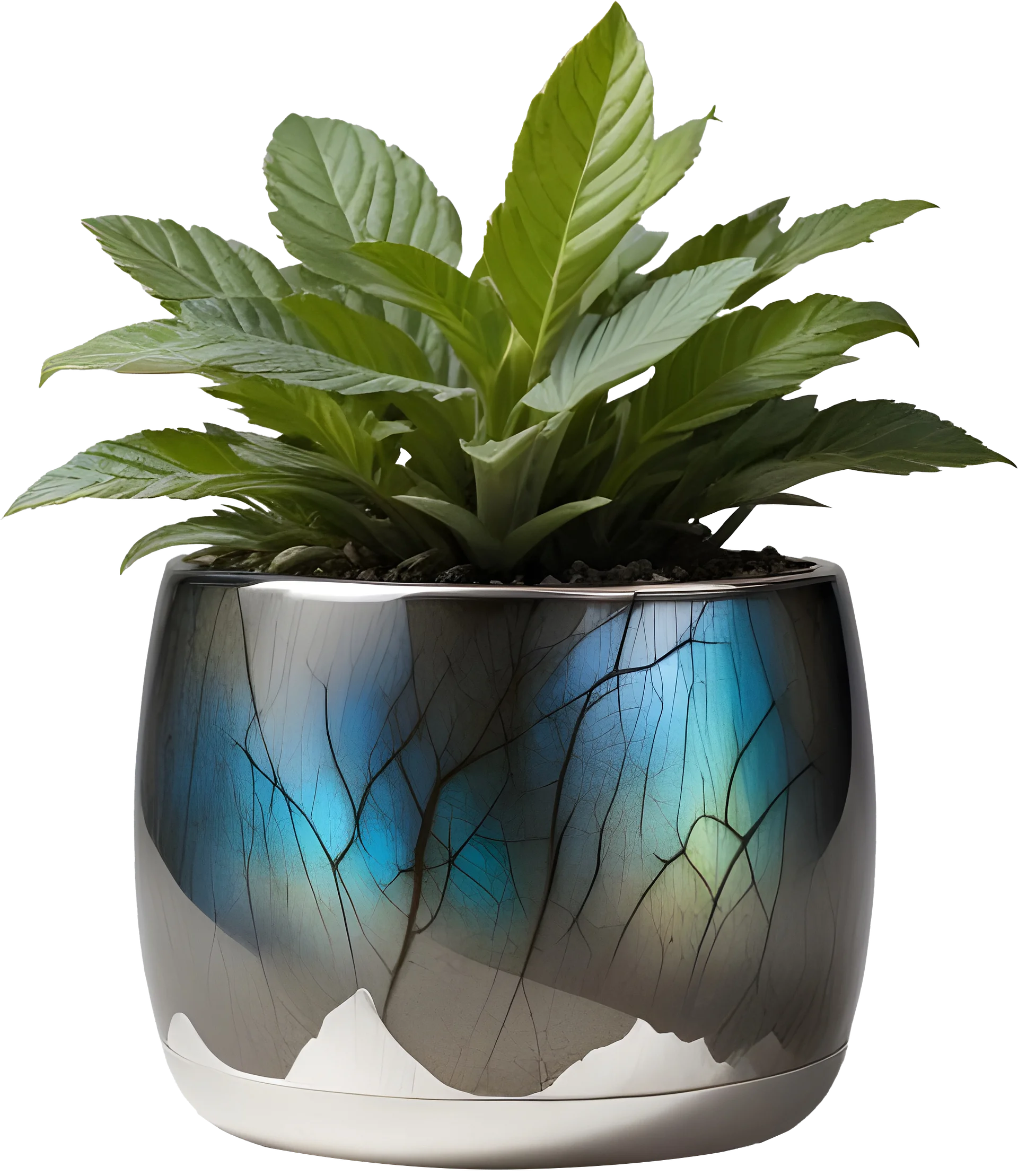 Stellar Luxe – Labradorite & White Harmony Vase PNG product image (1)
