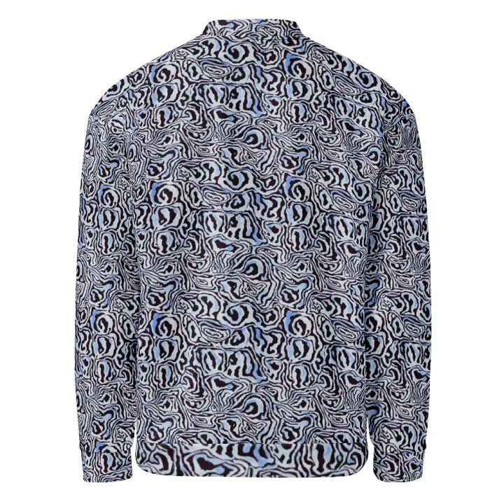 Blue Black Snake Pattern Bomber Jacket product image (2)