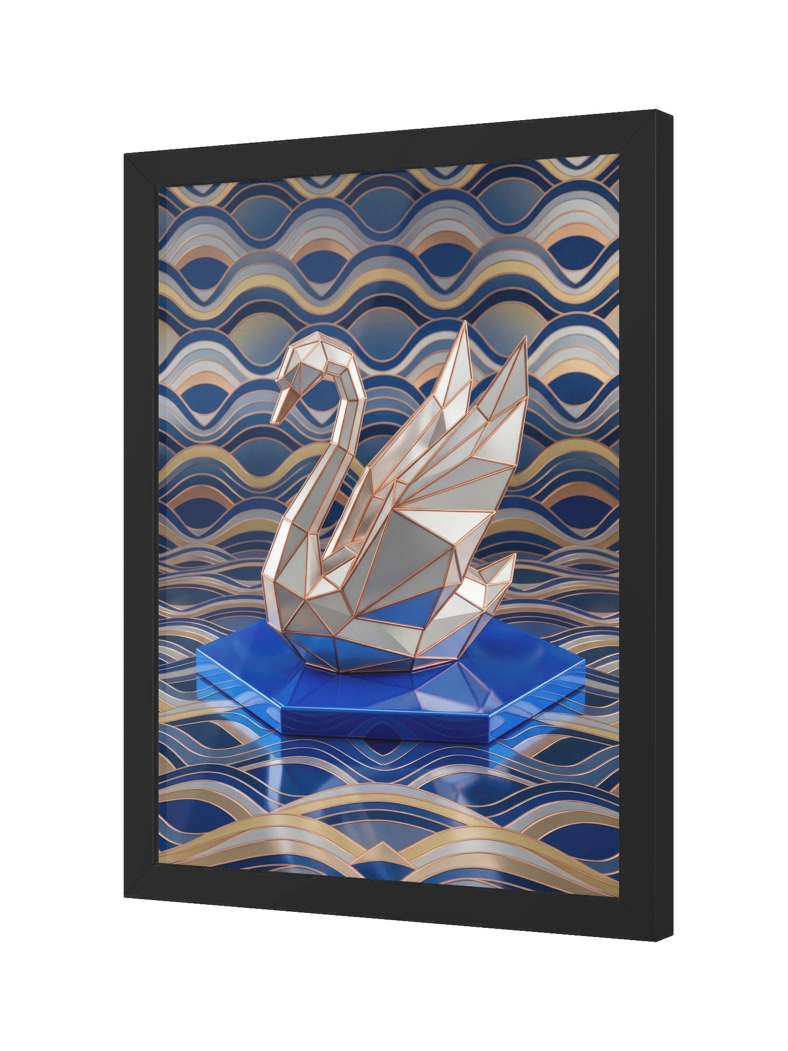 Geometric Swan Framed Poster - Neo-Deco Wall Art product image (2)