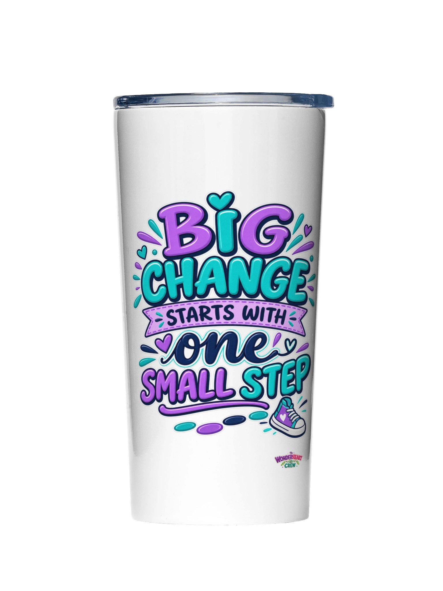 20oz Stainless Steel Inspirational Tumbler - Big Change Starts with One Small Step product image (1)