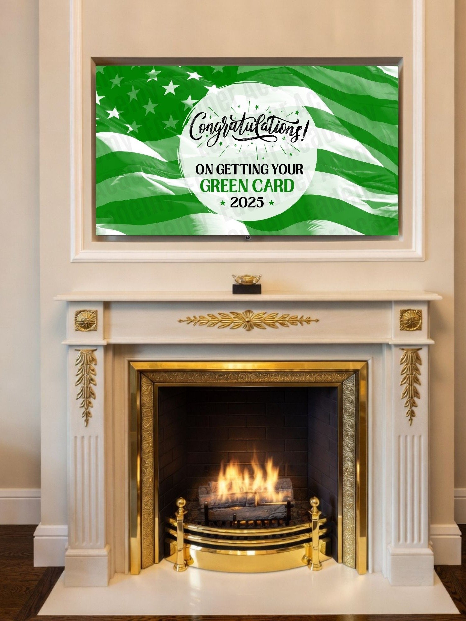 US Permanent Resident Frame TV Art Congratulations Green Card Renewal Celebration Desktop & Laptop Greencard Wallpaper Background product image (5)