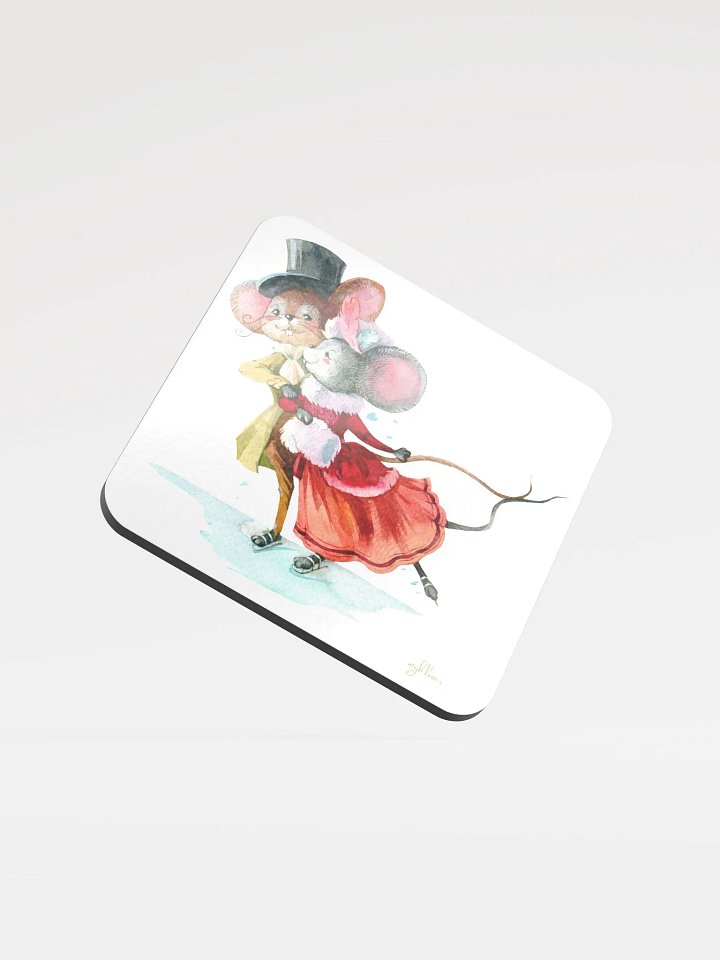 Warm Winter Embrace Coaster | Eco-Friendly MDF & Cork | 3.74