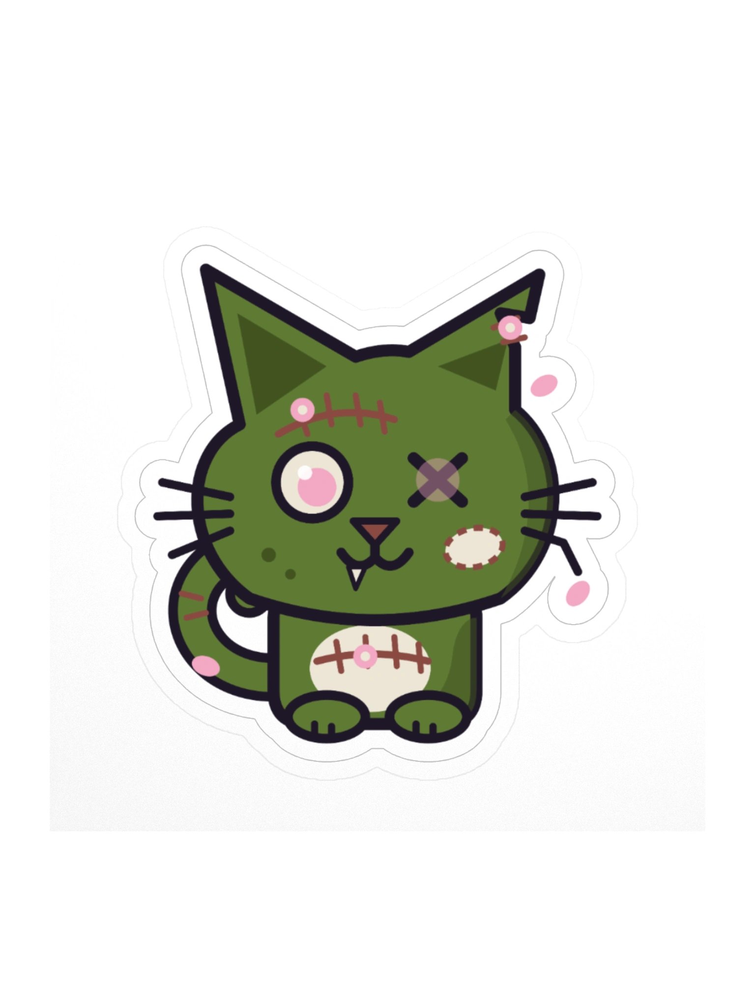 Sakura Bloom Nyanbie Zombie Cat Laptop Sticker, 3 Inch product image (1)