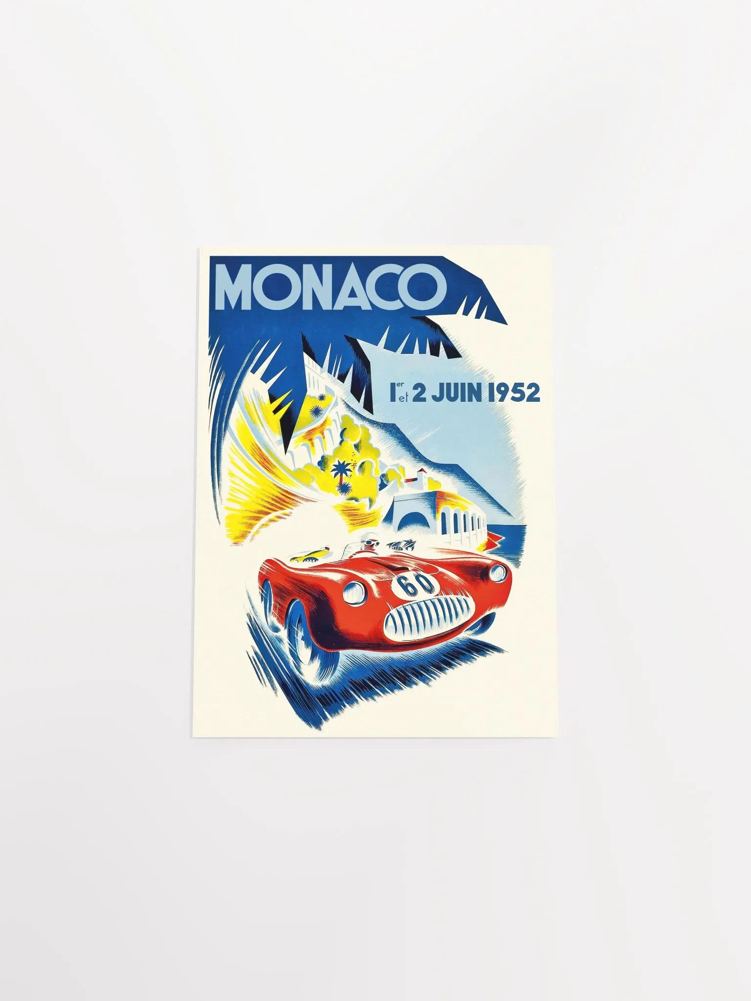 Monaco Vintage F1 Grand Prix, 1952 poster — Vintage Formula 1 poster, Monaco Grand Prix poster, retro travel poster, retro travel art product image (9)
