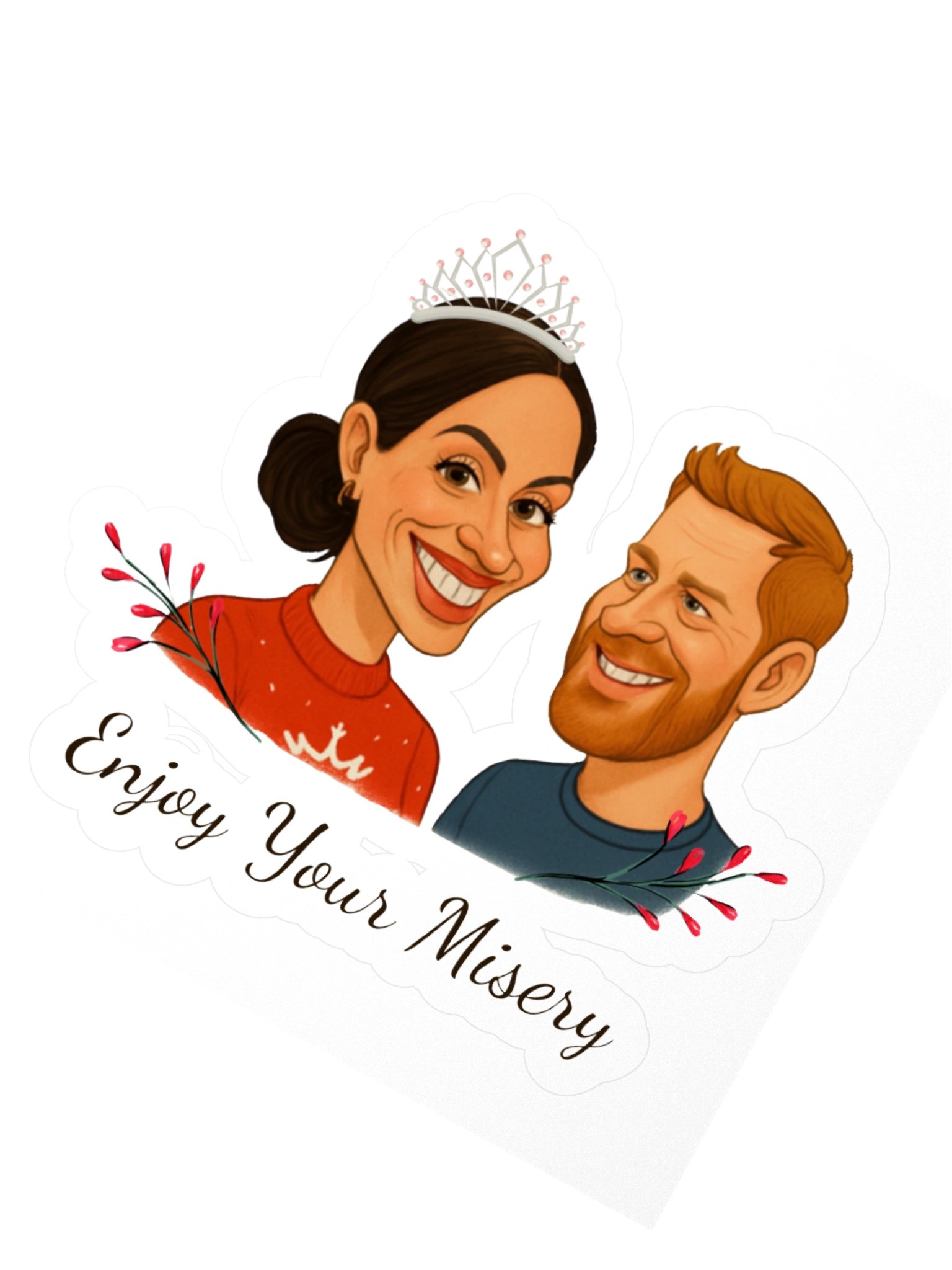 Royal Parody – “Enjoy Your Misery” Collectible Kiss-Cut Sticker (3″) | As Never Collection product image (2)