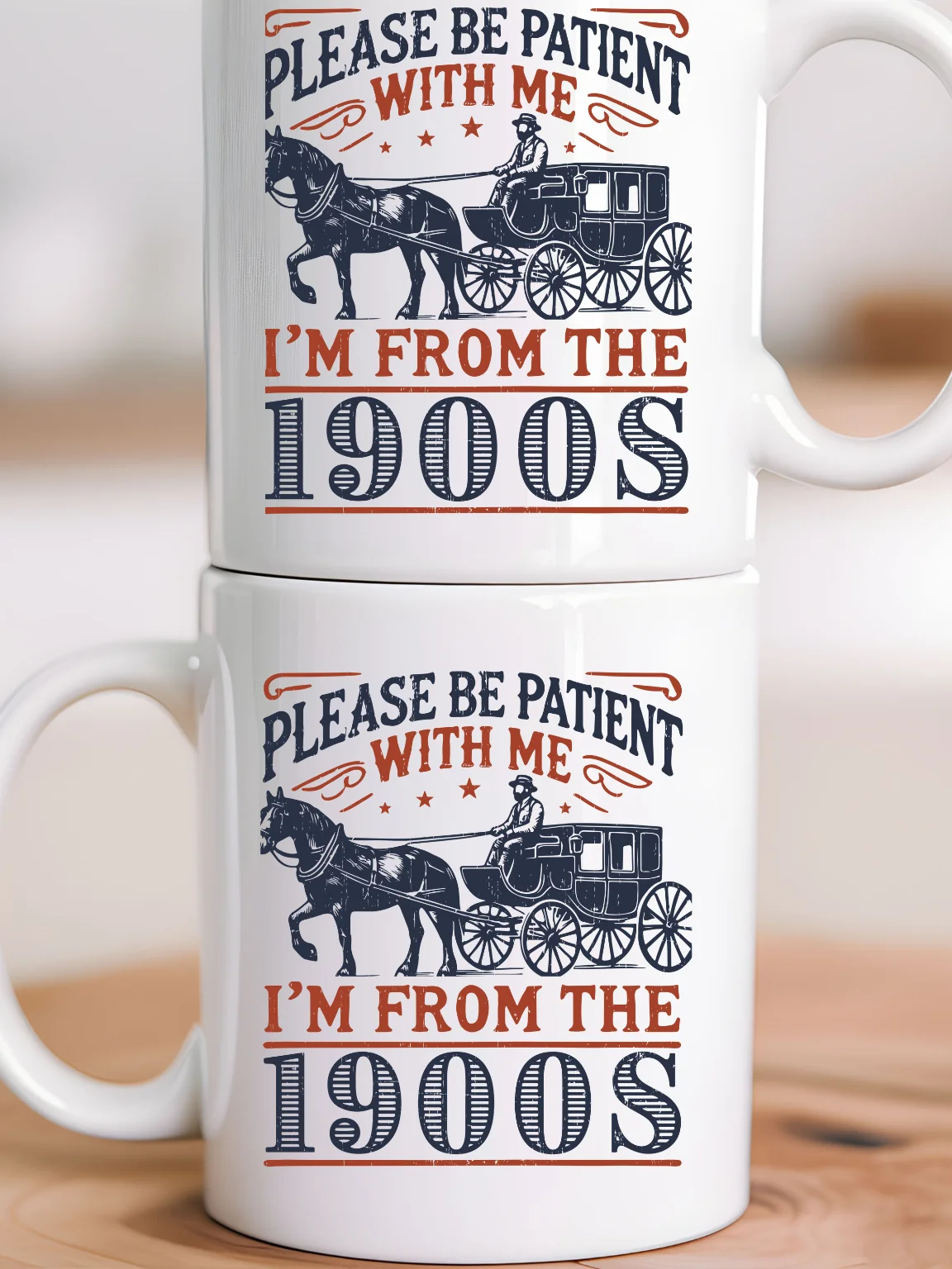 Vintage Horse Cart Coffee Mug – Funny Retro Gift with 1900s Humor product image (6)