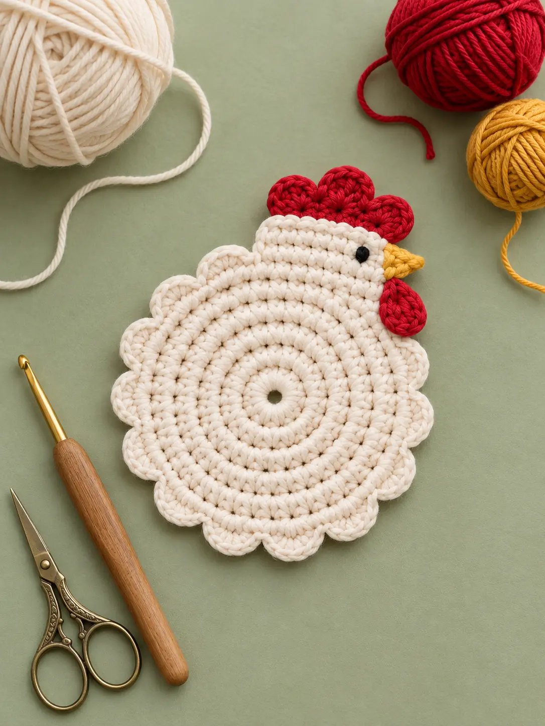 Chicken Coaster Crochet PDF Pattern product image (3)
