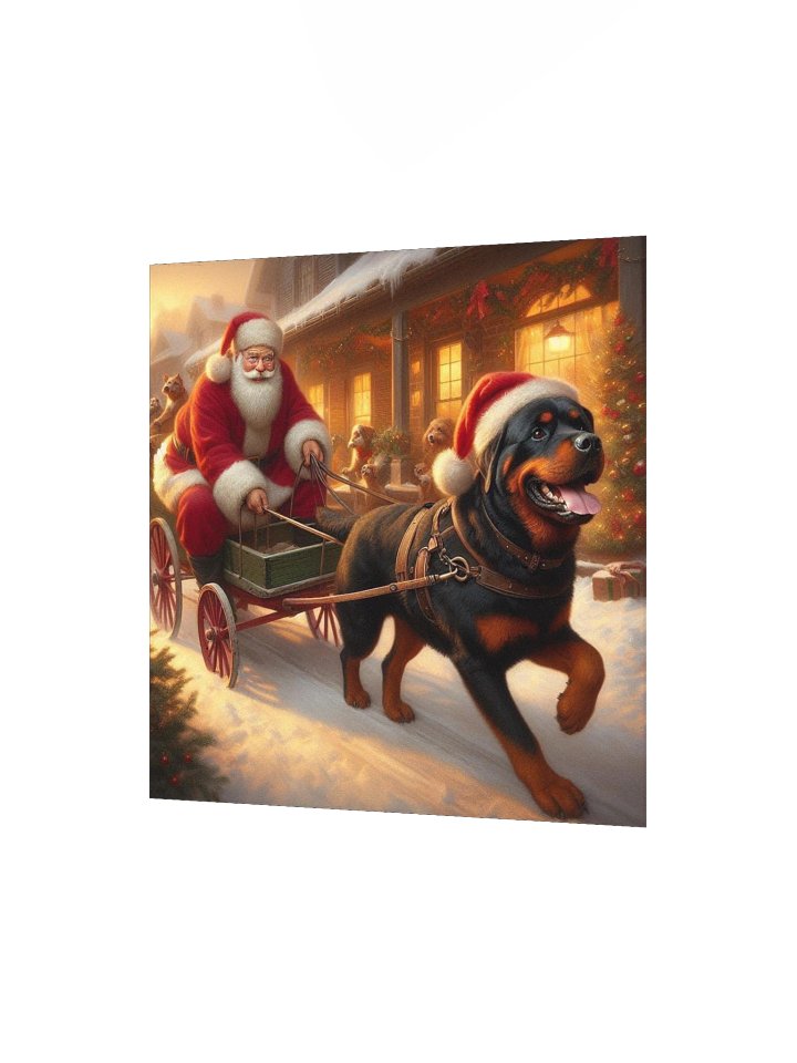 Rottweiler Santa's Sleigh Ride Poster product image (7)