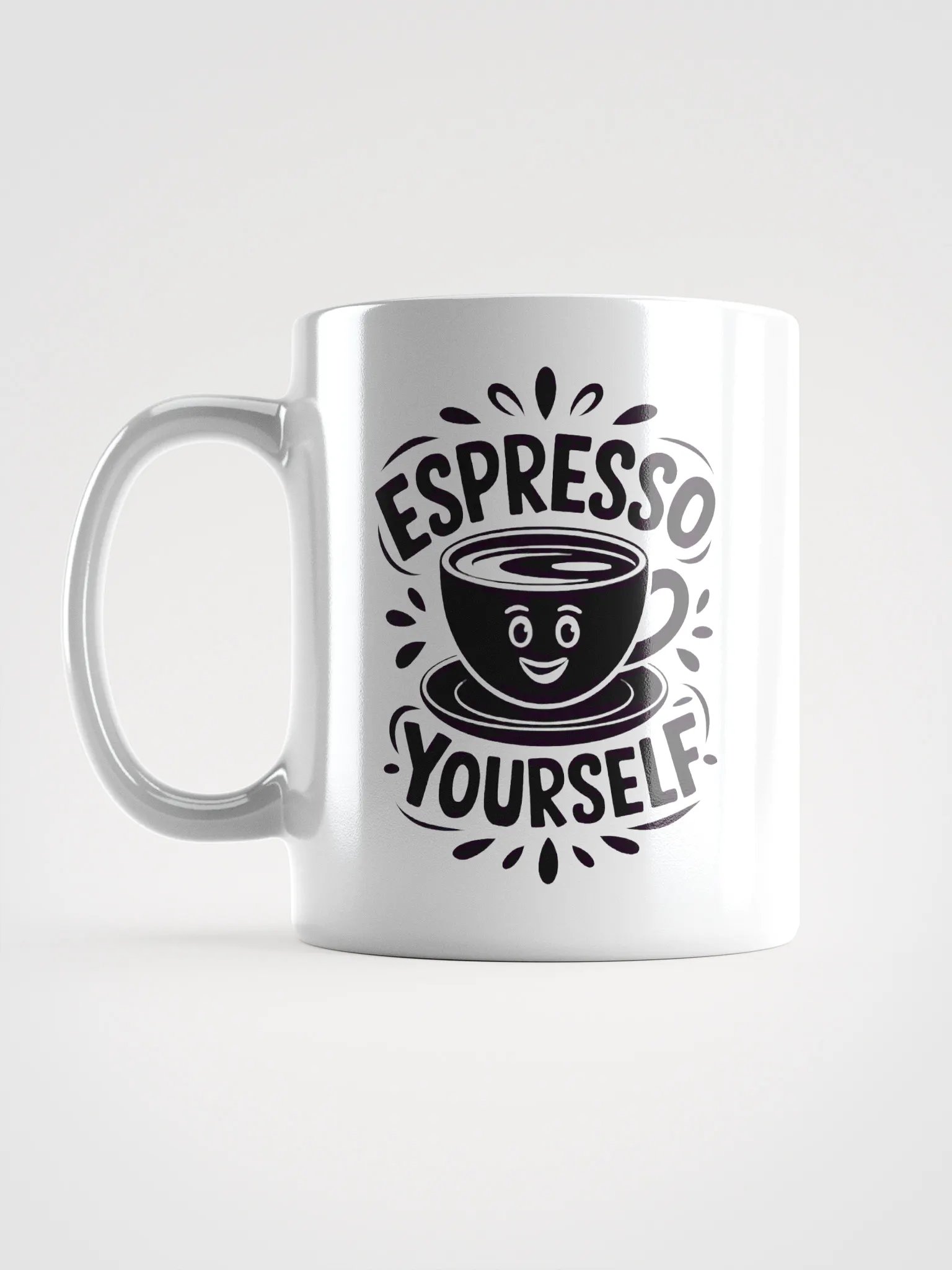 White Glossy Mug with Espresso Yourself Design product image (16)