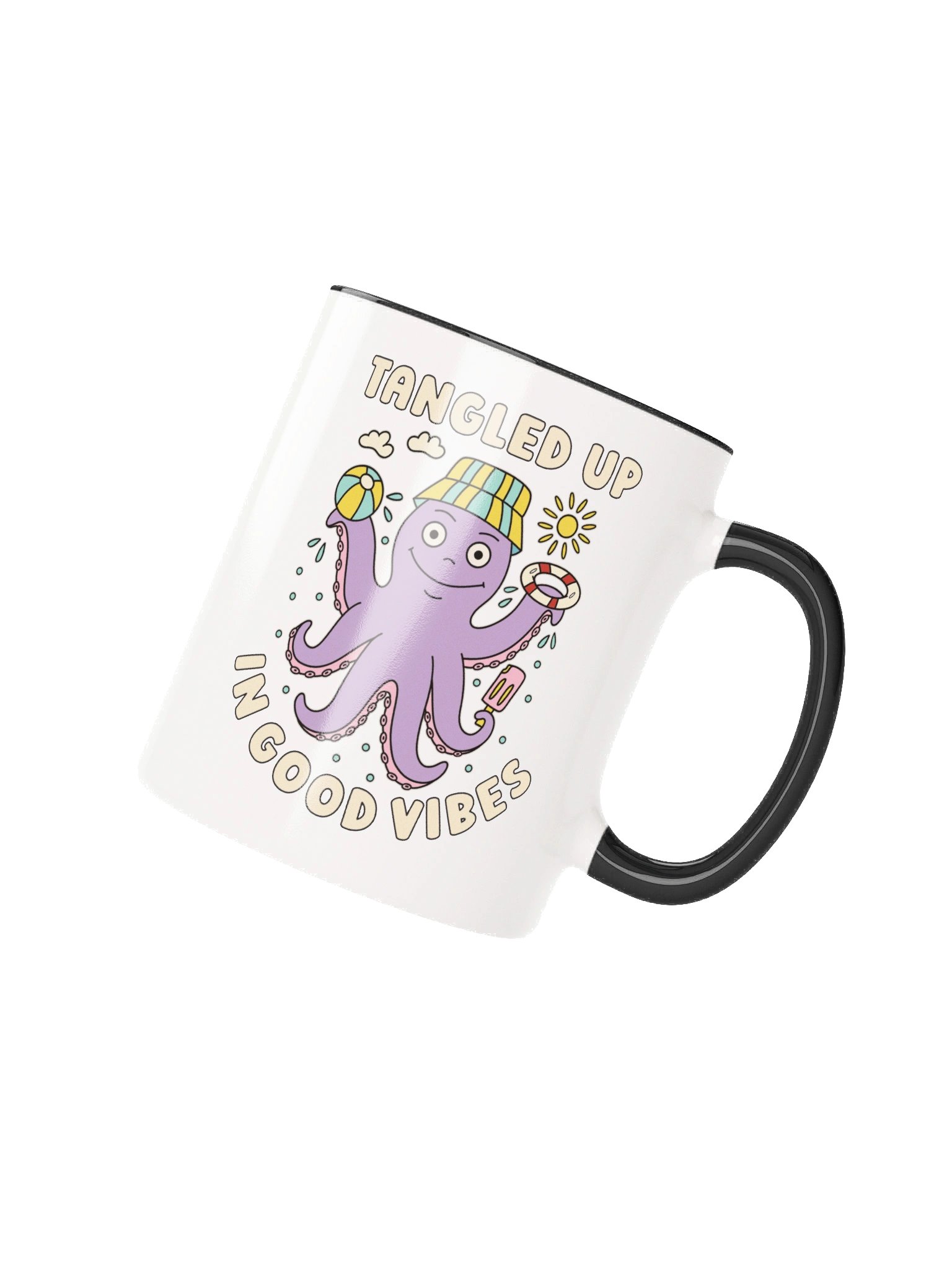 Tangled Up In Good Vibes Cute Silly Funny Octopus Mug product image (1)