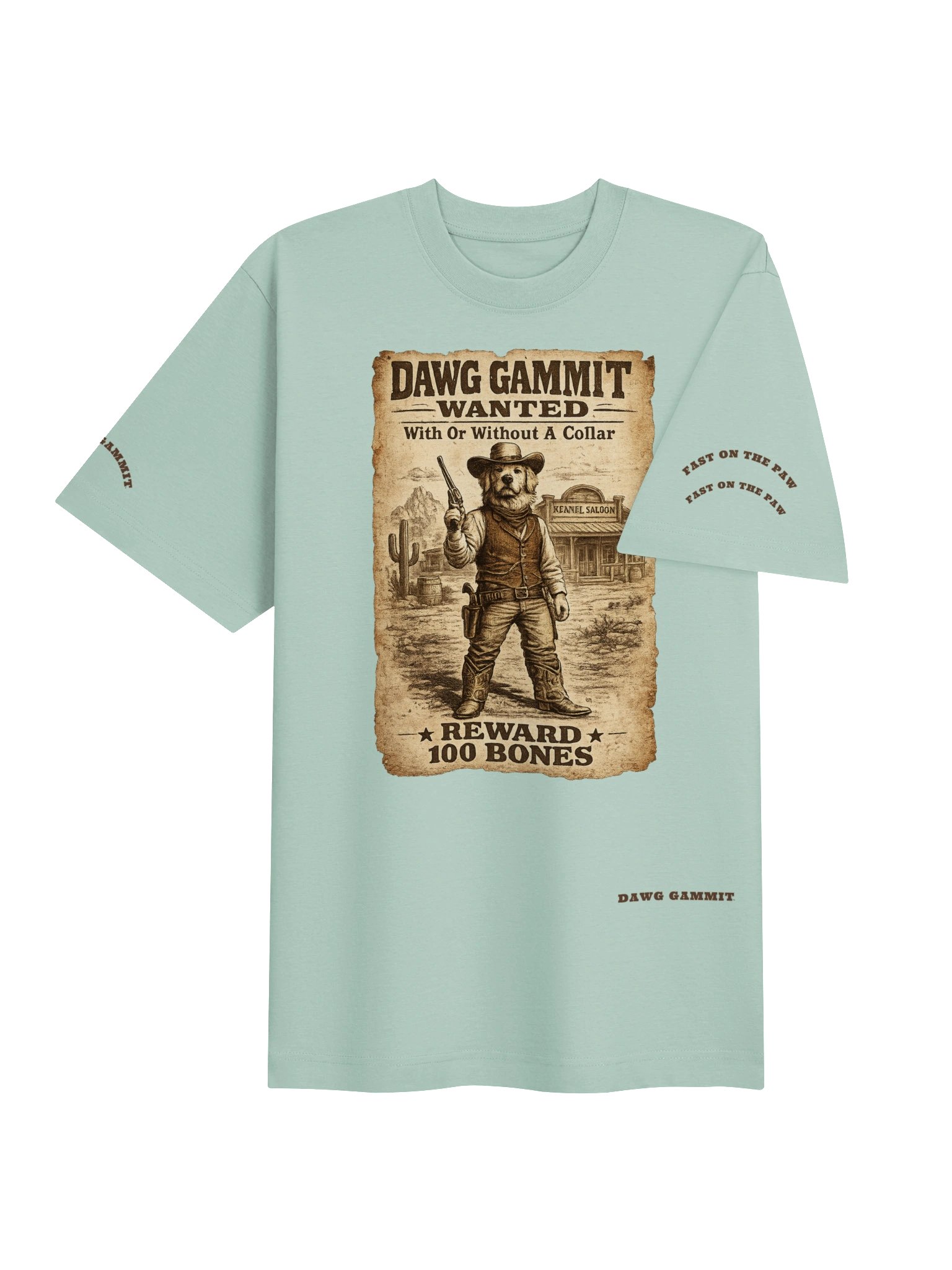 WANTED DAWG GAMMIT™ WANTED Golden Retriever Poster Heavy T-shirt product image (8)