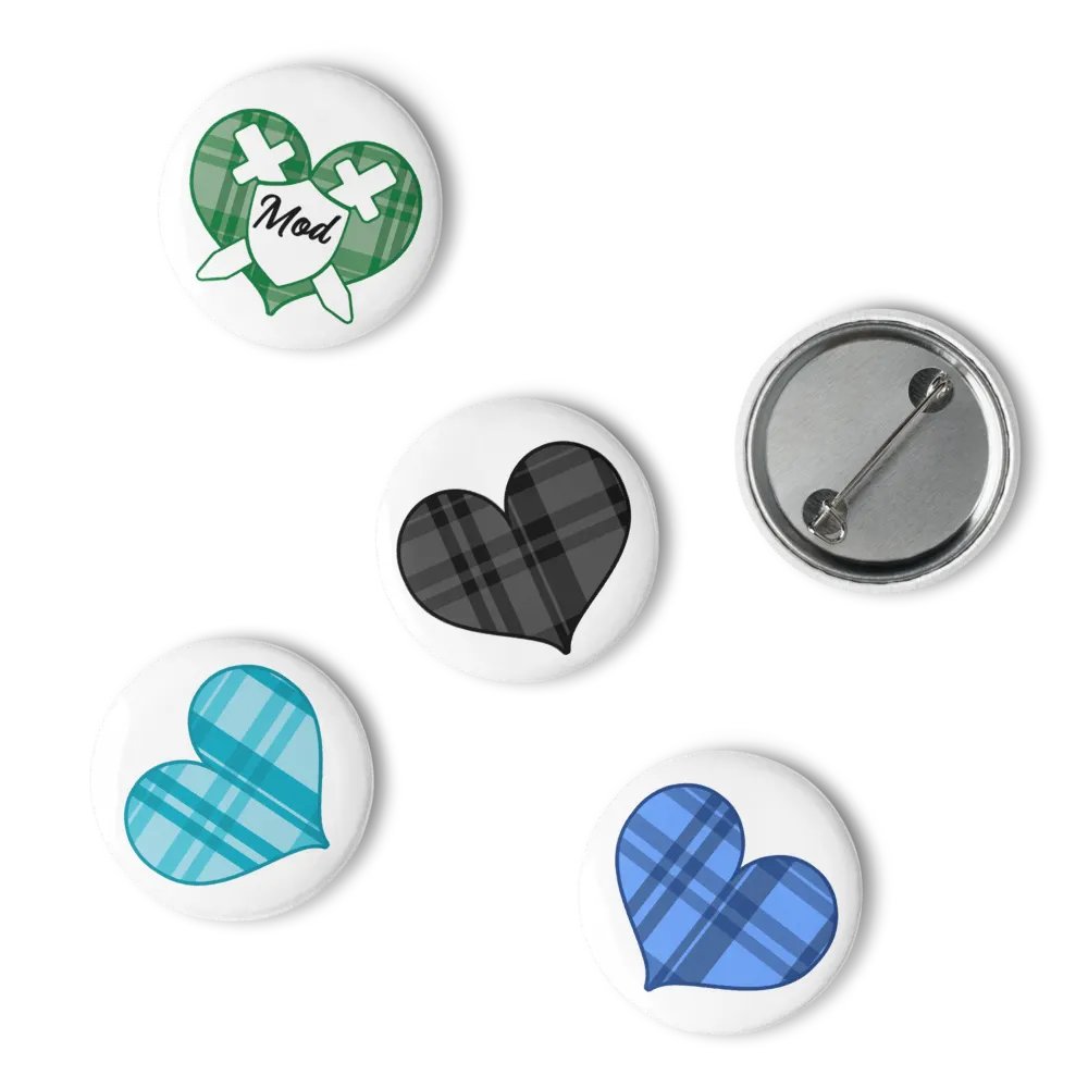Flannel Heart Pins - Blue/Dark product image (4)