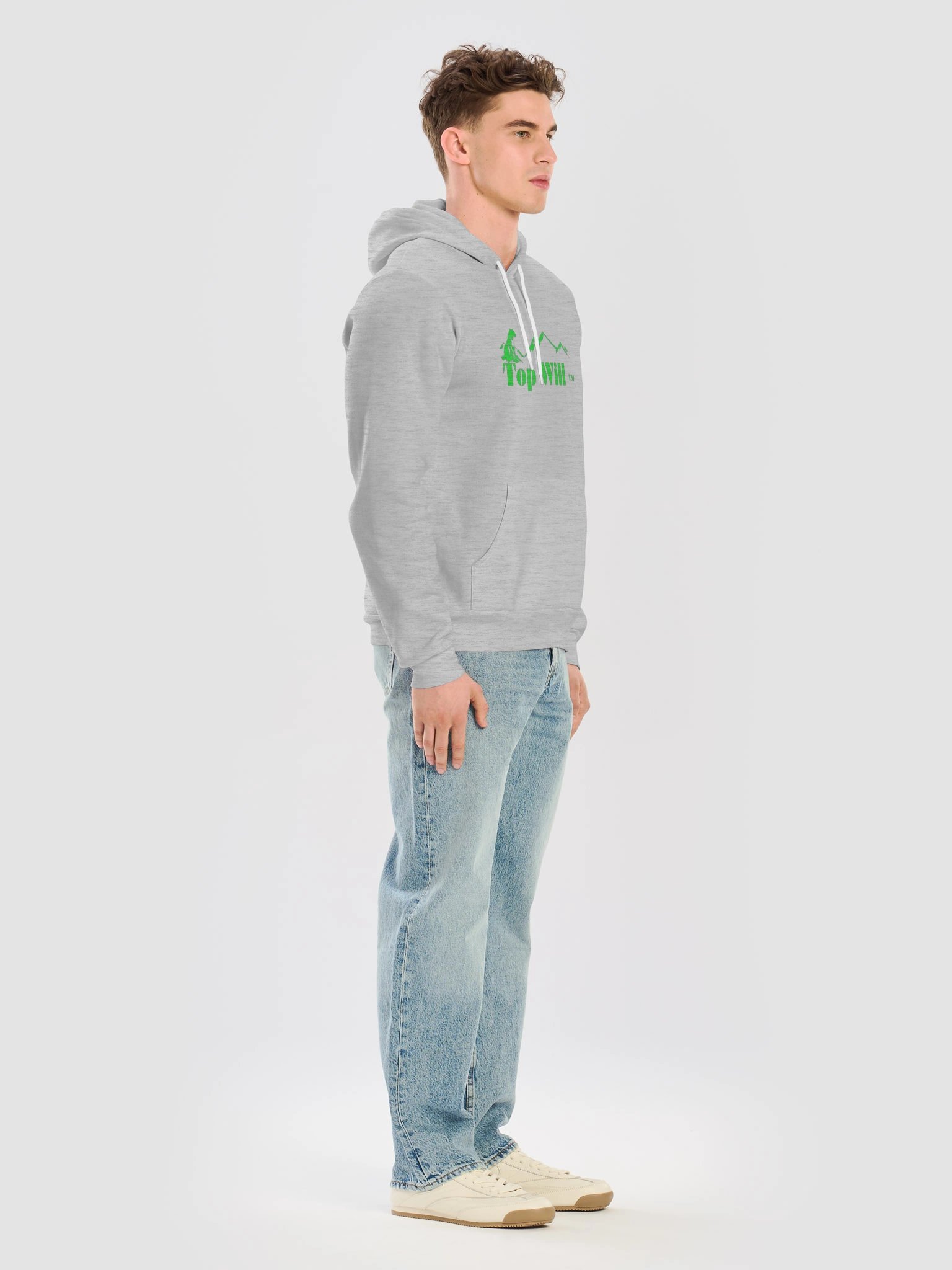 Top Will ™ Grey & Green Supersoft Hoodie product image (7)