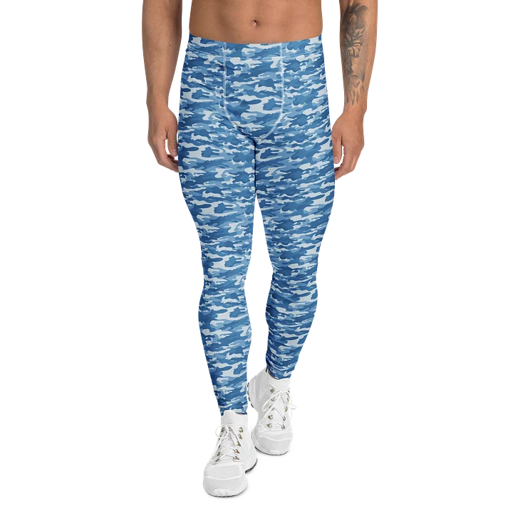 Blue Camouflage Men’s Leggings for Active Wear product image (1)