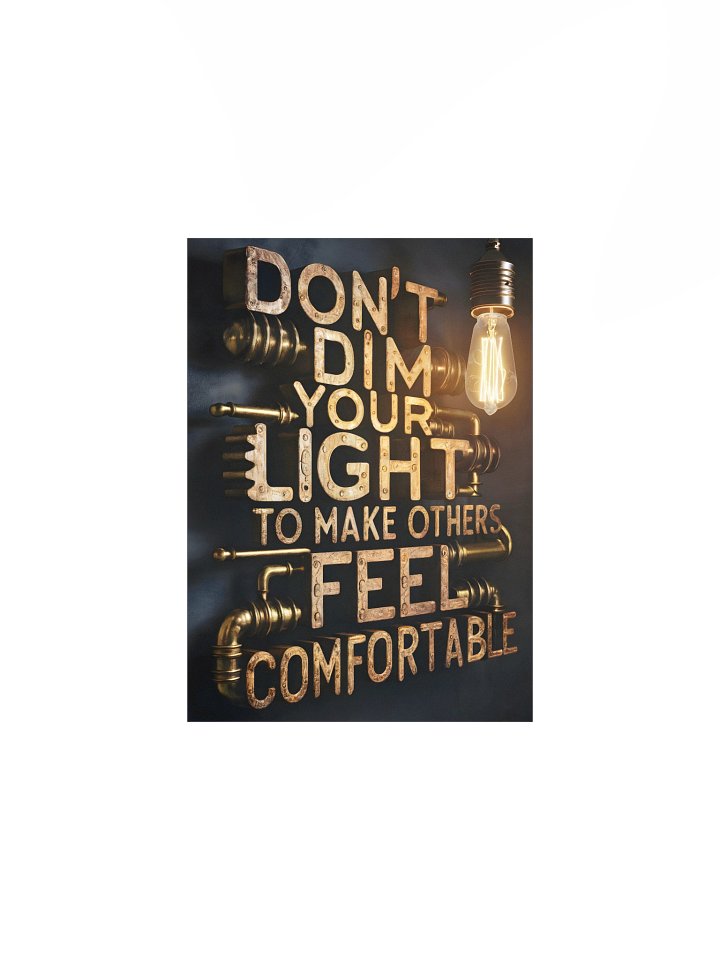 Don’t Dim Your Light Poster – Steampunk Industrial Motivational Wall Art product image (2)