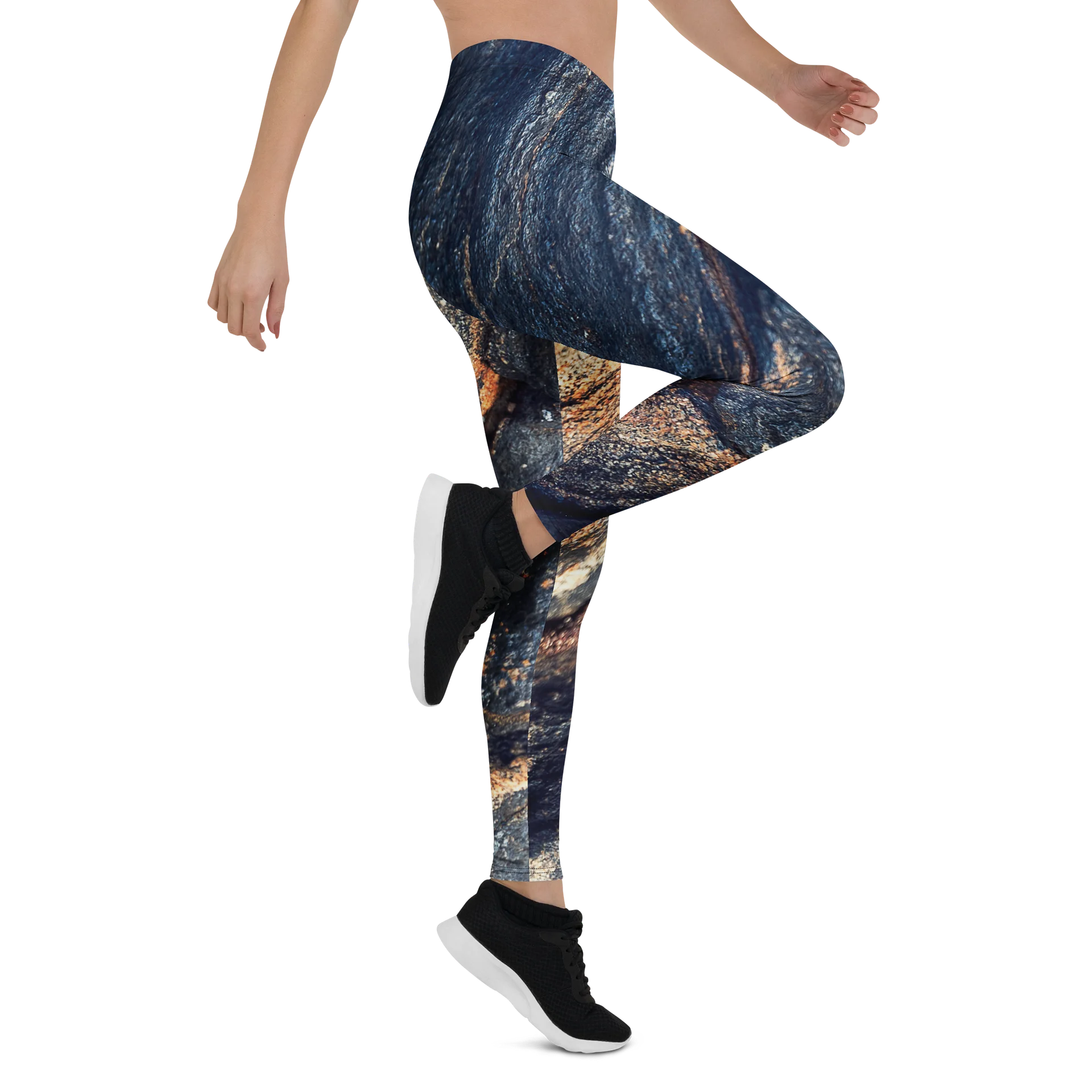 Obsidian Vein Women's All-Over Print High-Waisted Dark Mineral Leggings product image (7)