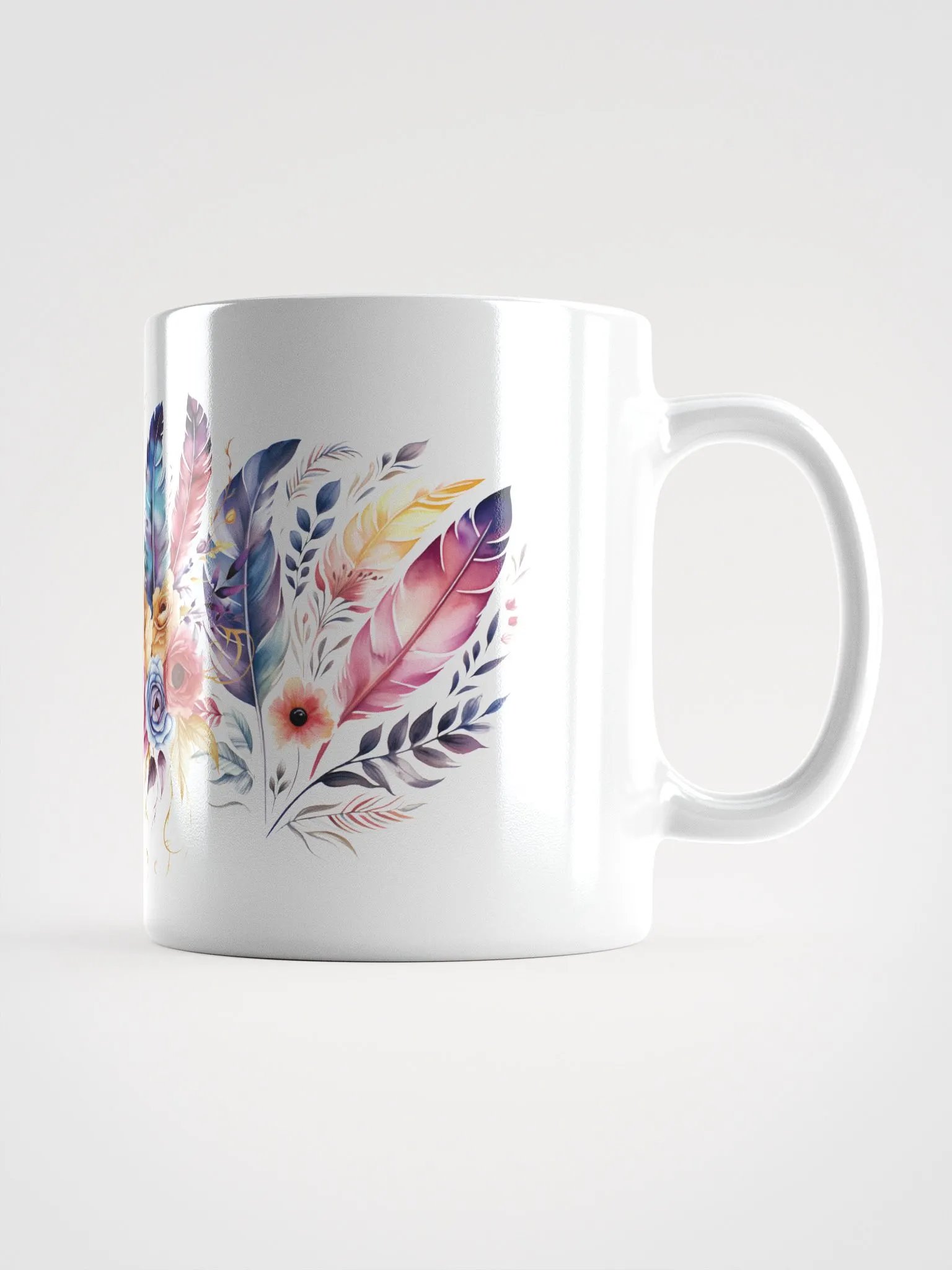 Vibrant Feathers and Roses Mug product image (1)