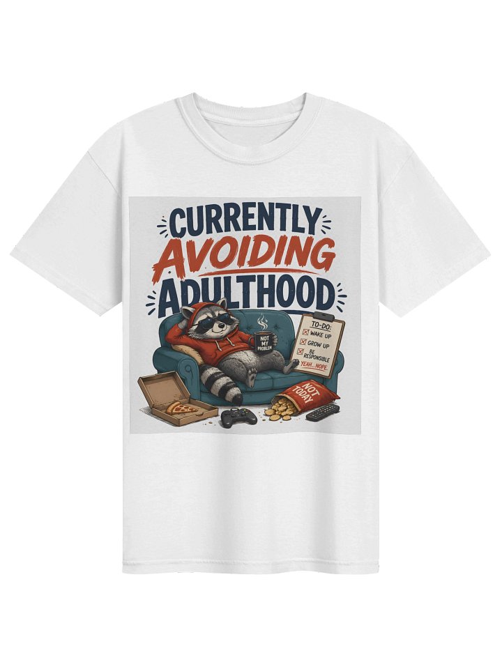 Currently Avoiding Adulthood Funny Shirt – Relatable Adulting Humor T-Shirt product image (5)