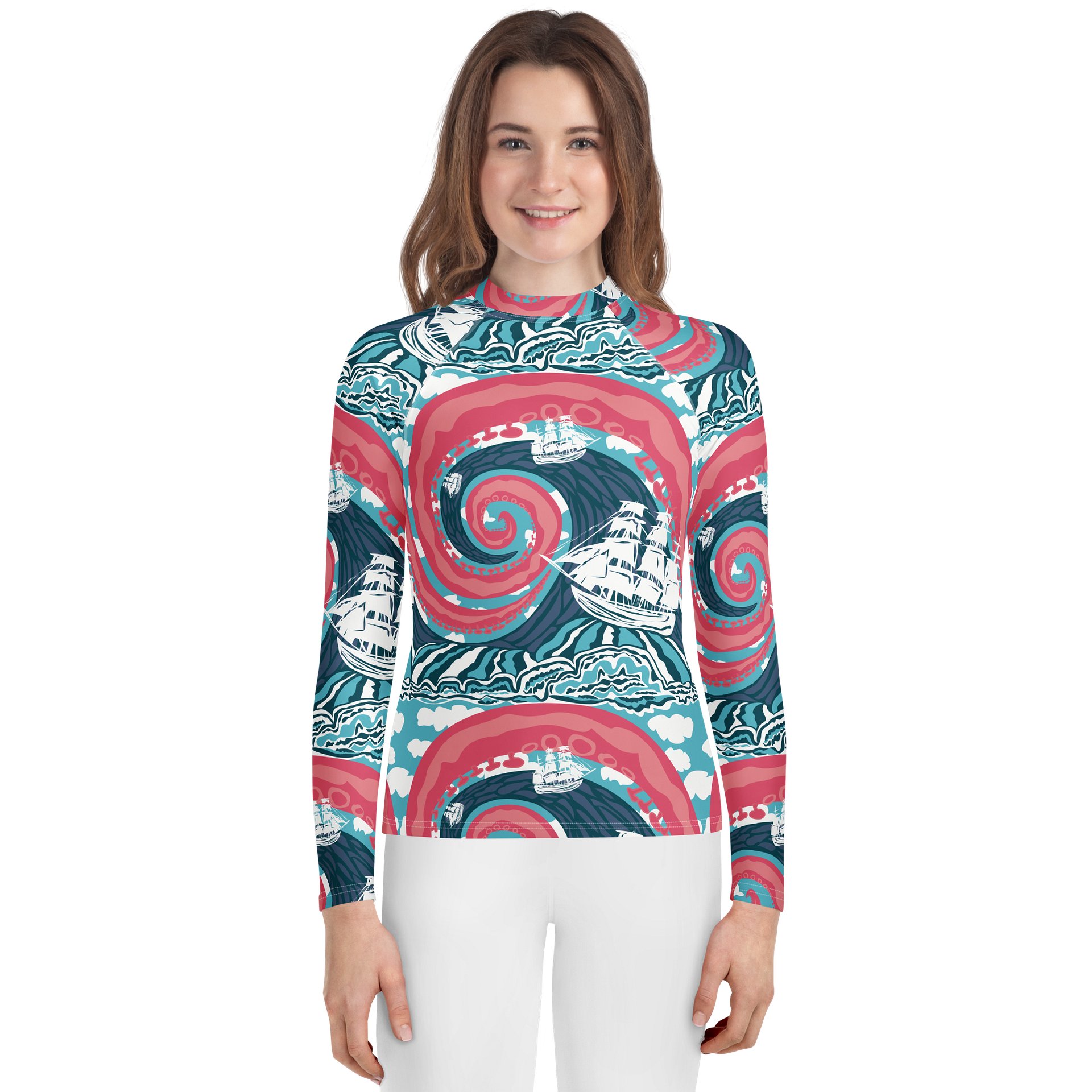 Kraken Nautical Adventure Youth Rash Guard product image (1)