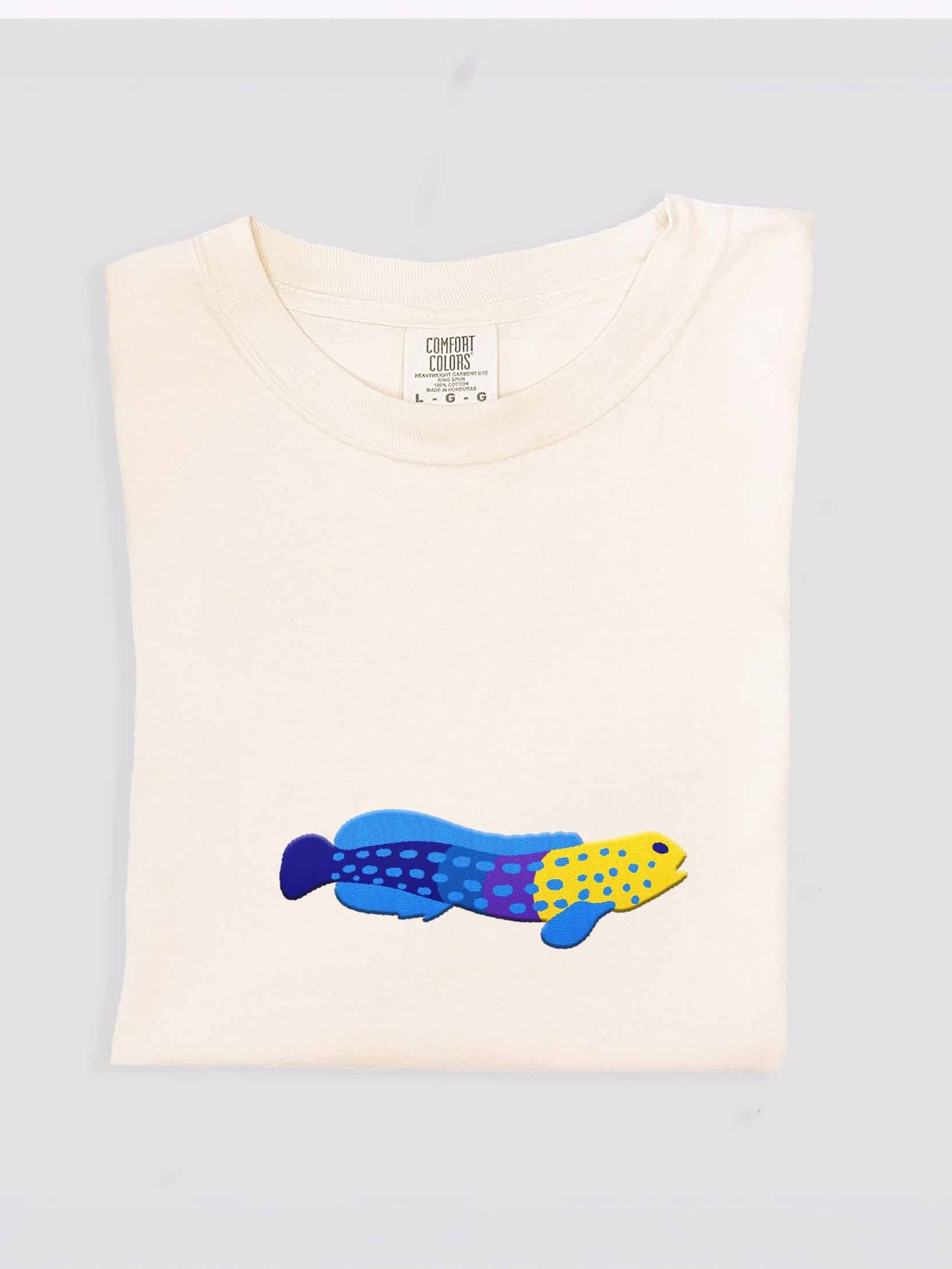 Blue Spotted Jawfish Embroidered Shirt | Reef Aquarium Fish Embroidery Tee | Saltwater Marine Fish Apparel product image (1)